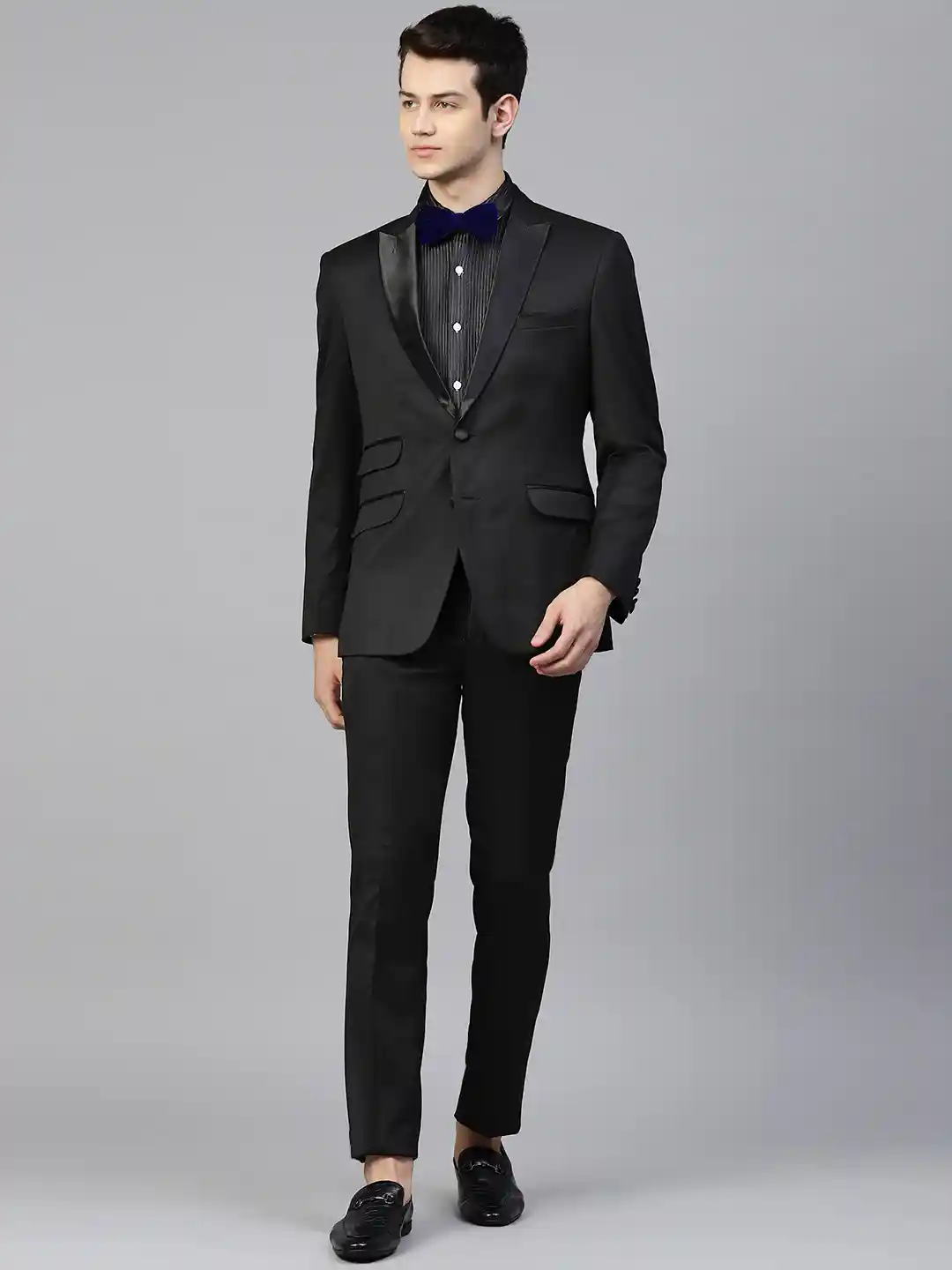 Buy MANQ Men Black Solid Slim Fit Tuxedo Suit Suits for Men