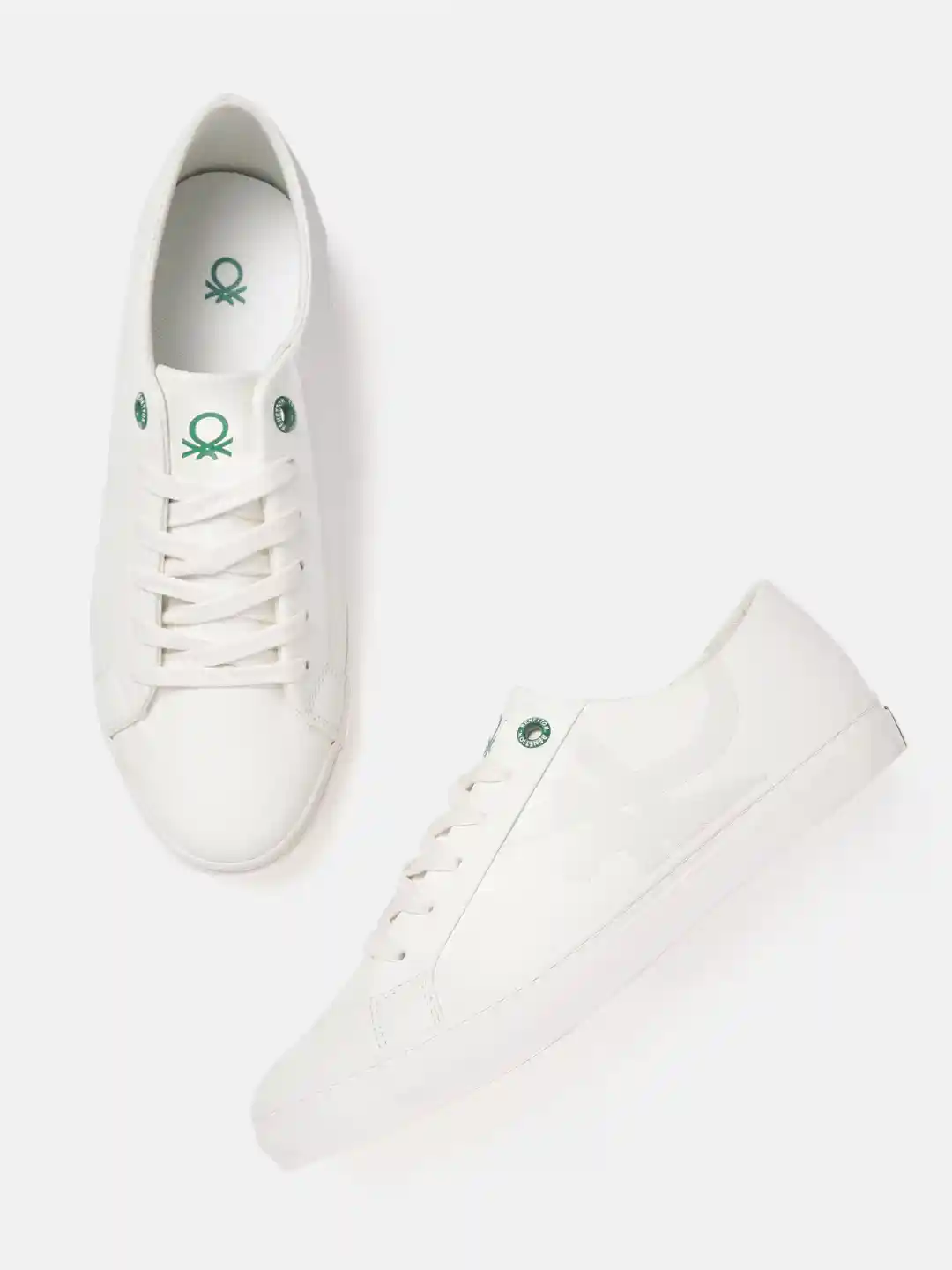 Buy United Colors of Benetton Men White Brand Logo Detail Sneakers