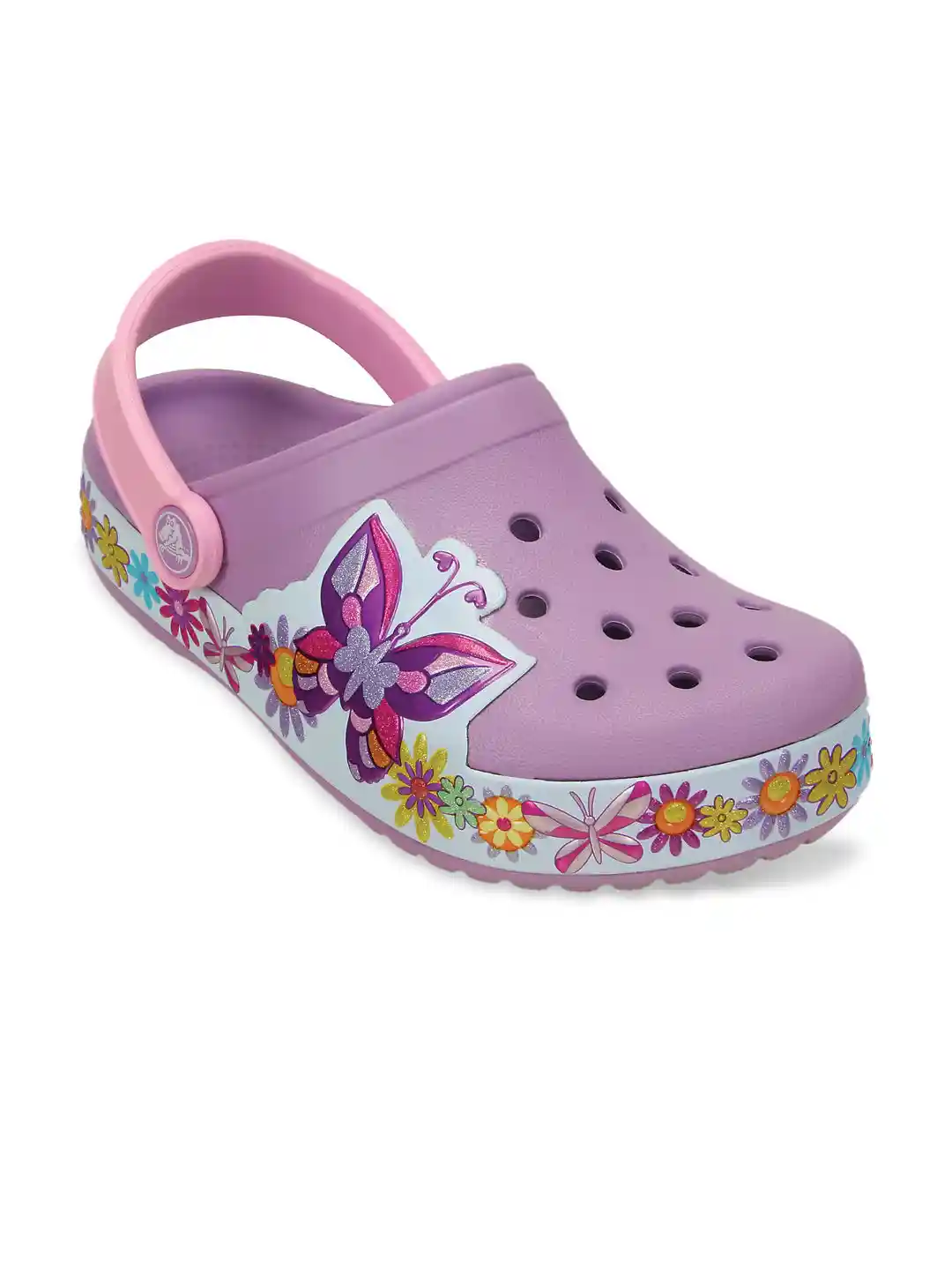 Buy Crocs Crocband Girls Purple Printed Clogs Flip Flops for - Main Image