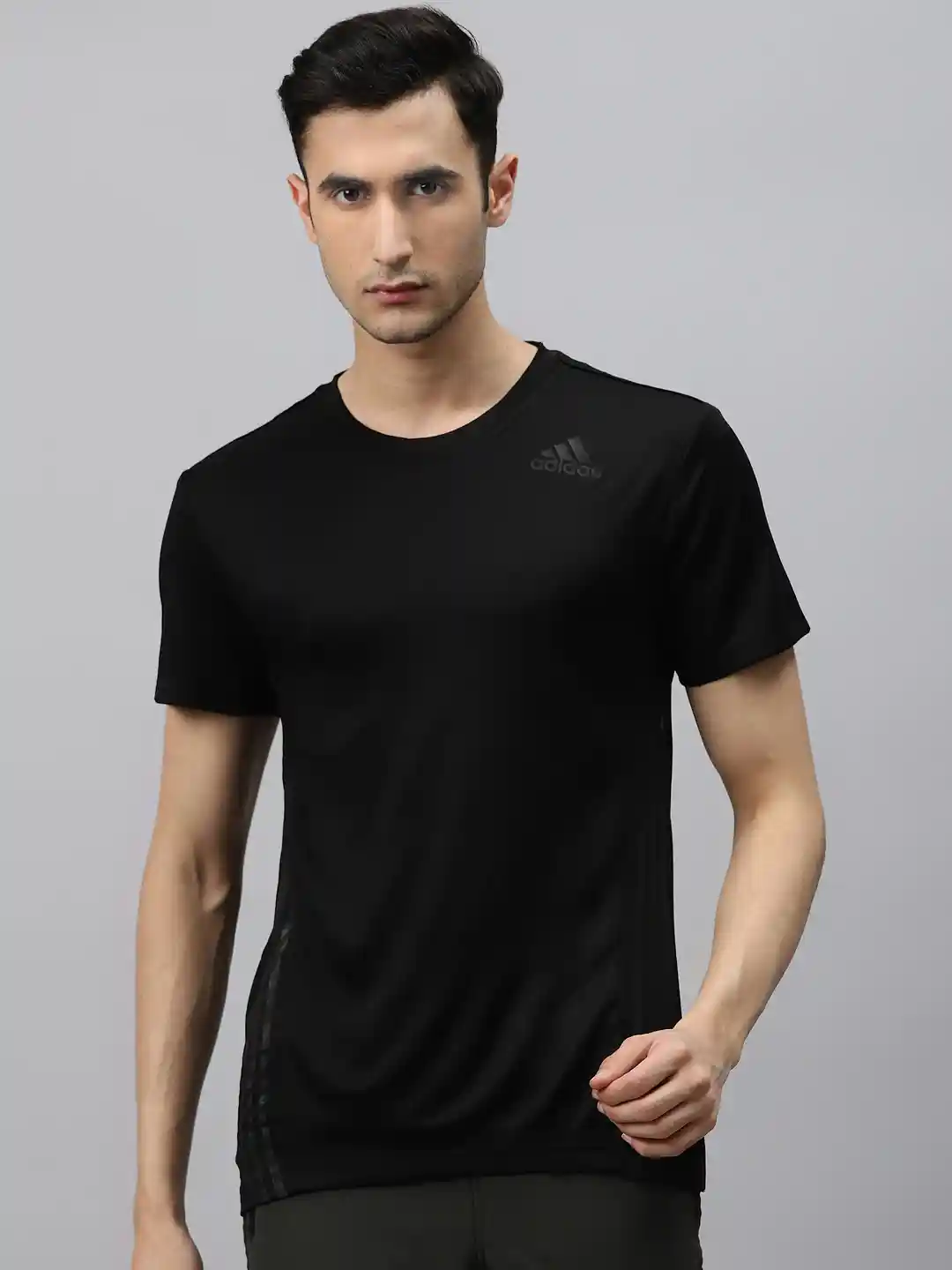 Buy ADIDAS Men Black Aeroready 3-Stripes Training T-Shirt