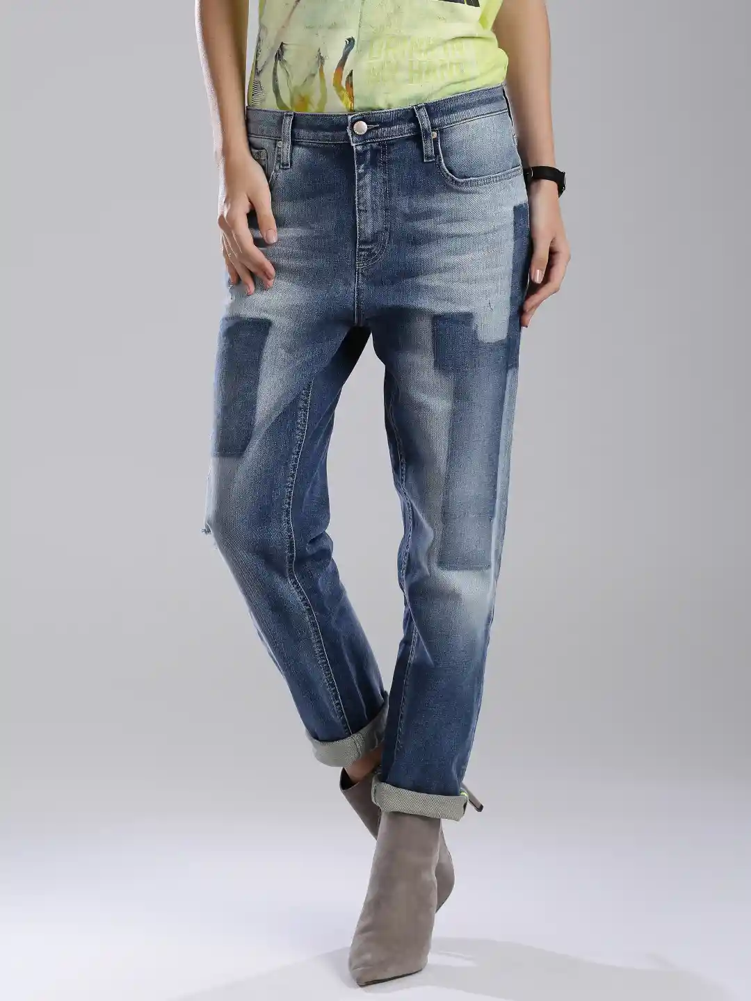 Buy GAS Blue Boyfriend Fit Juice Stretchable Jeans Jeans for