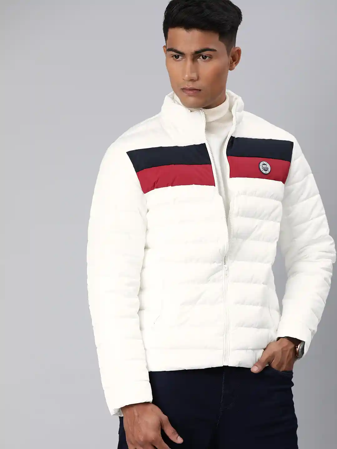 Puffer Jacket Red Blue And White Coat Hooded Puffer Jacket Tommy