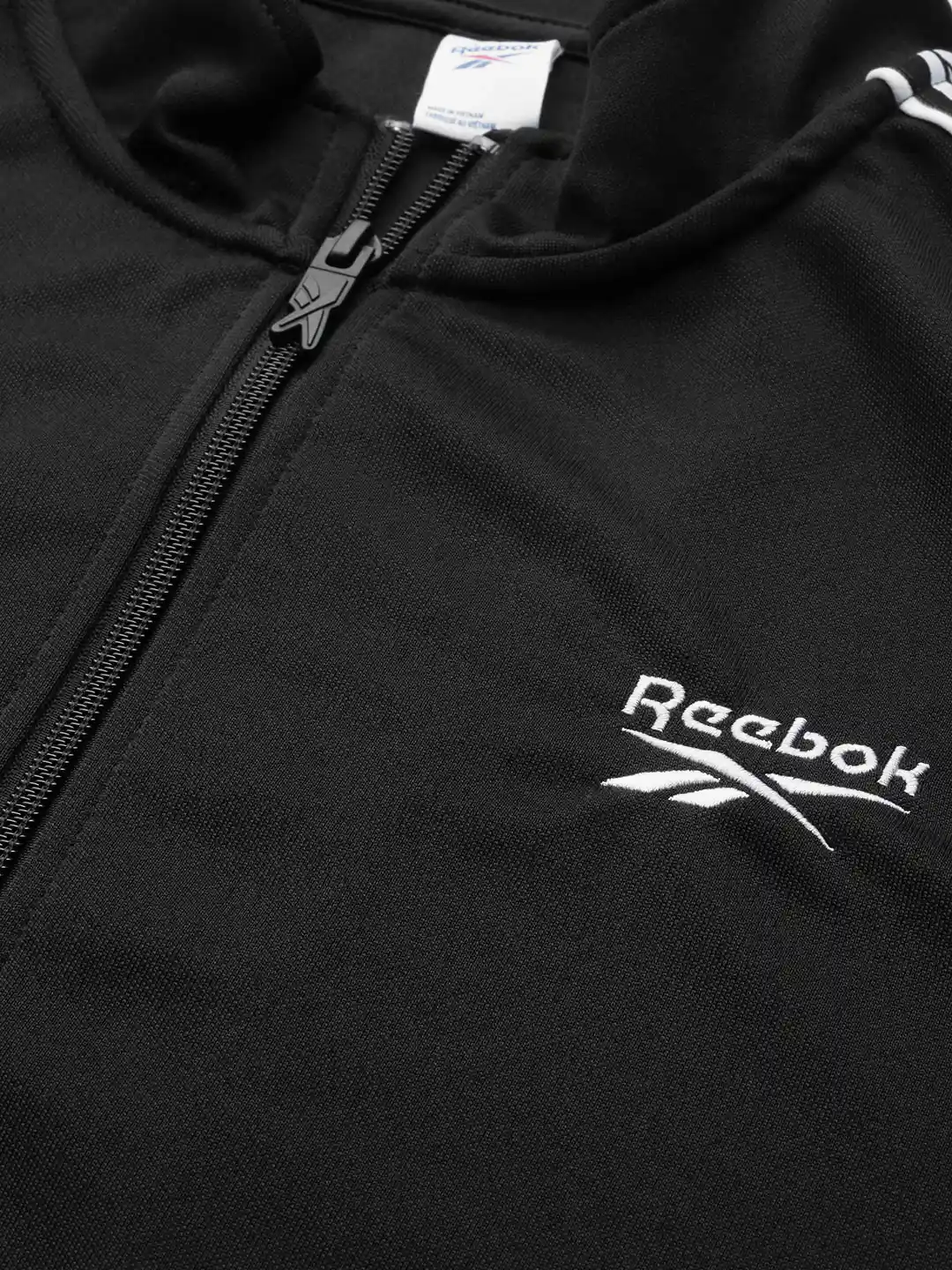 Buy Reebok Classic Men Black Solid Vector Tape Track Jacket
