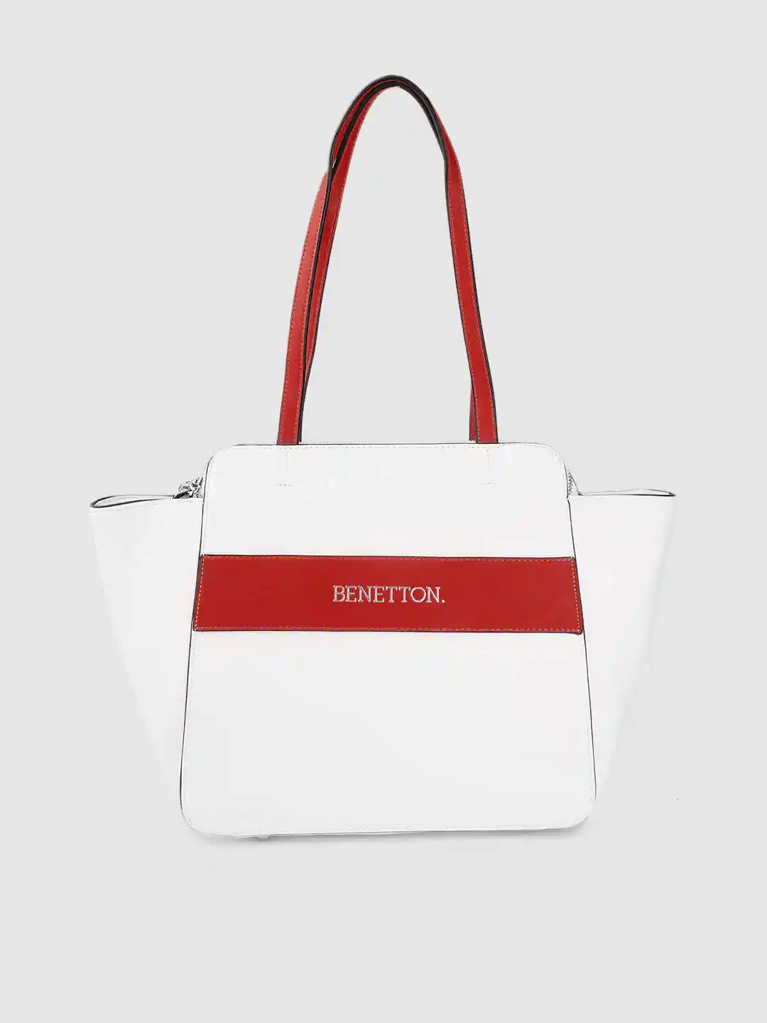 Buy United Colors of Benetton White Red Colourblocked Shoulder