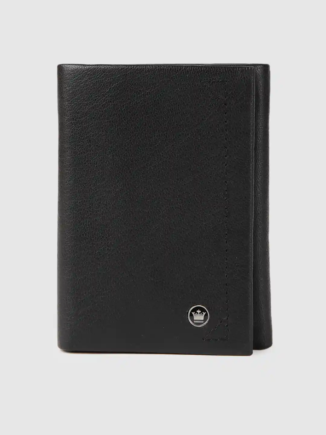 Buy Louis Philippe Men Black Solid Three Fold Wallet Wallets for