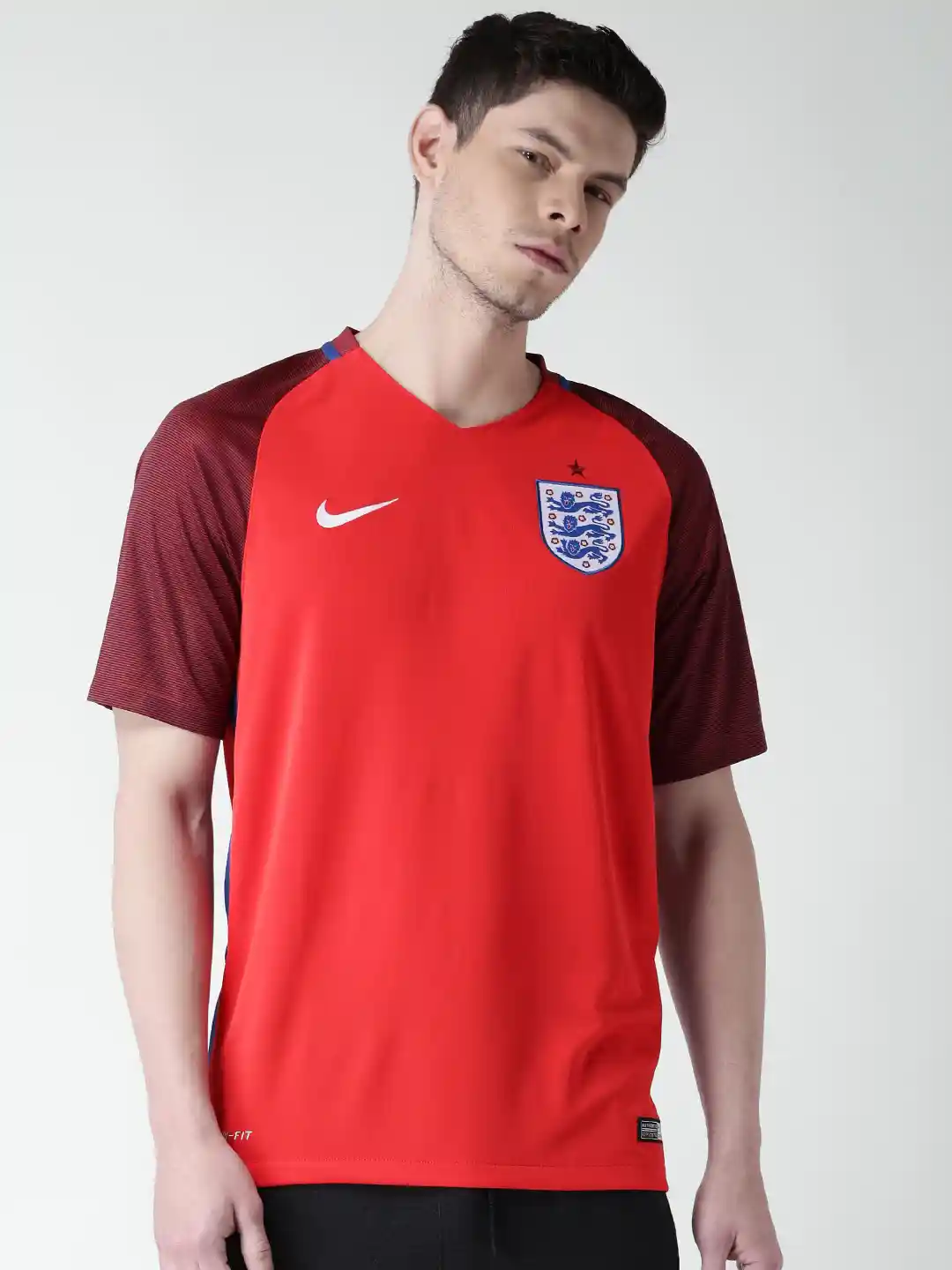 Buy Nike Red England Stadium Home V-Neck Football Jersey Tshirts