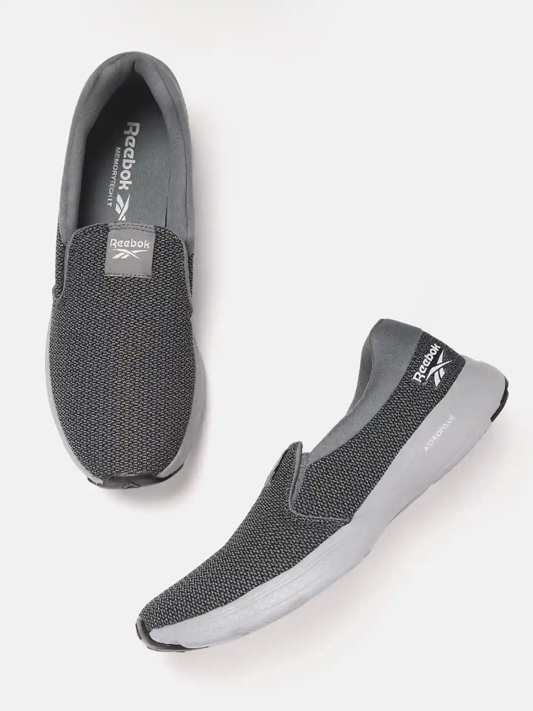 Reebok Men Woven Design Stride Slip On Running Shoes