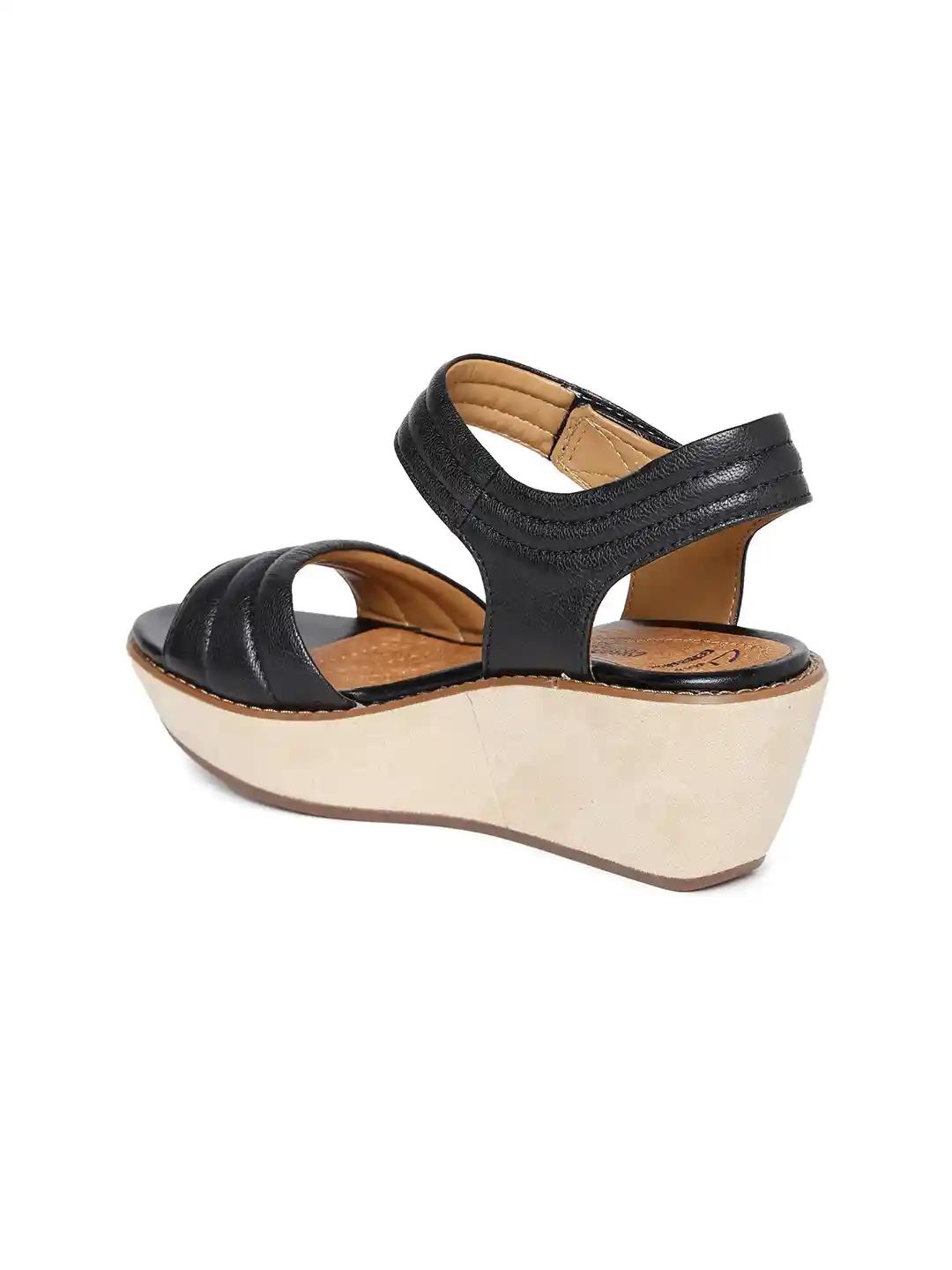 Buy Clarks Women Black Leather Wedges Heels for Women 1268507
