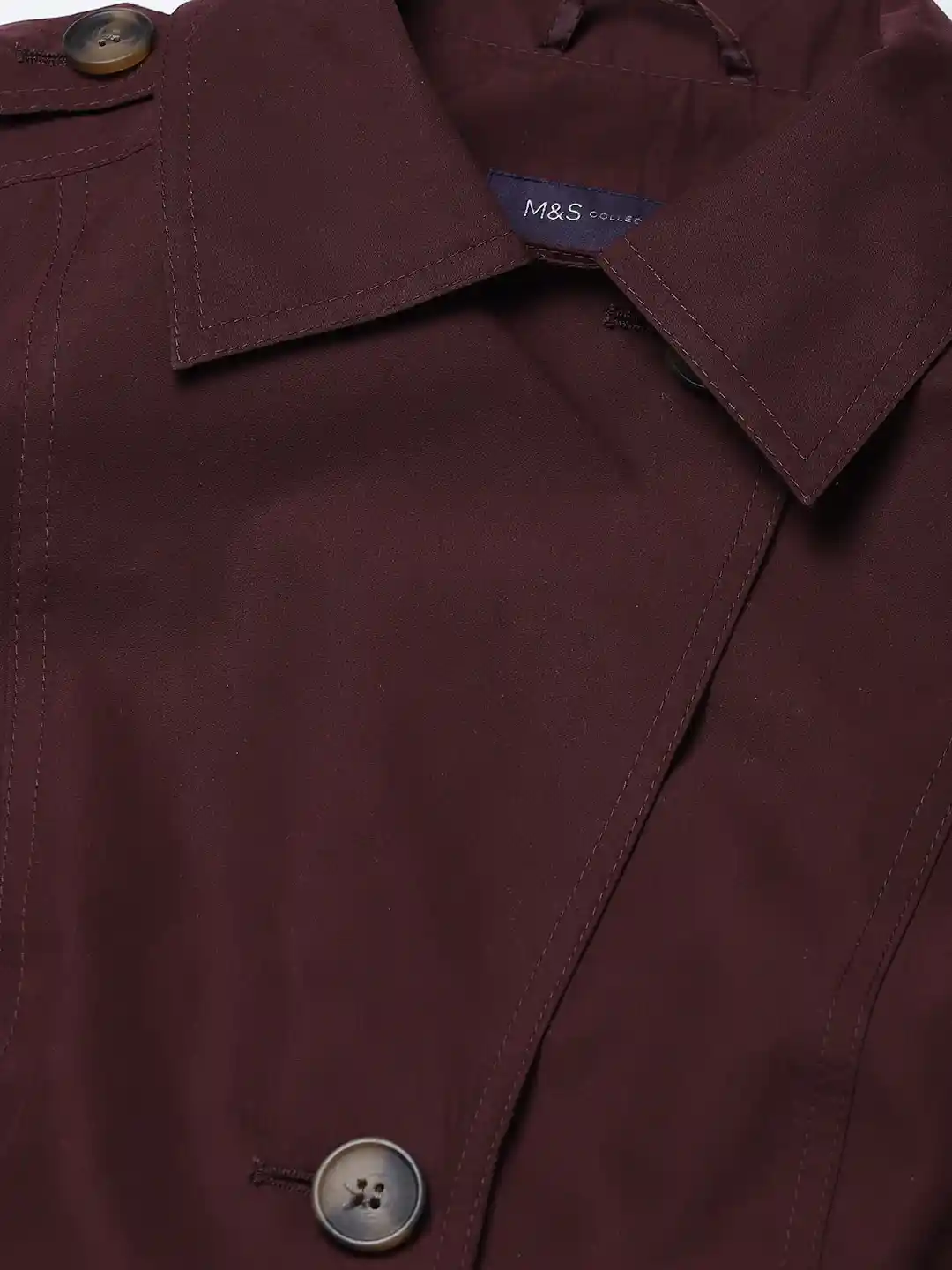 Buy Marks Spencer Women Burgundy Longline Trenchcoat Coats for