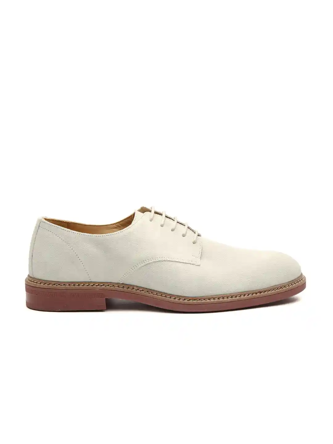 Buy By Mango Men Off-White Suede Derby Shoes Casual Shoes