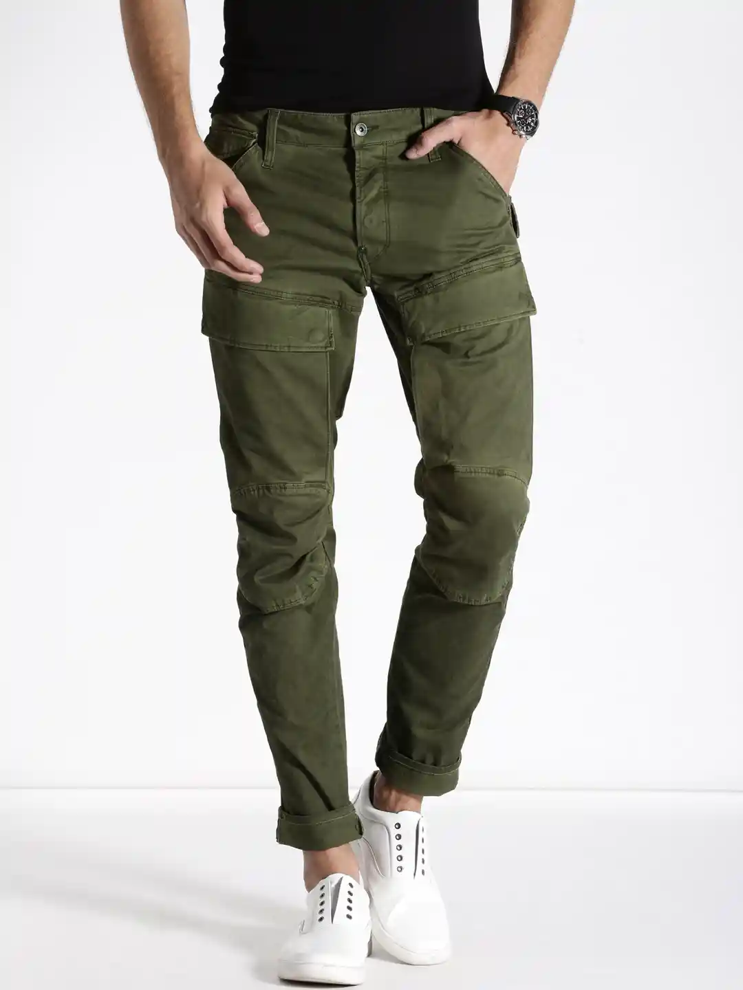 Buy G-STAR RAW Olive Green 5620 3D Slim Cargo Trousers Trousers