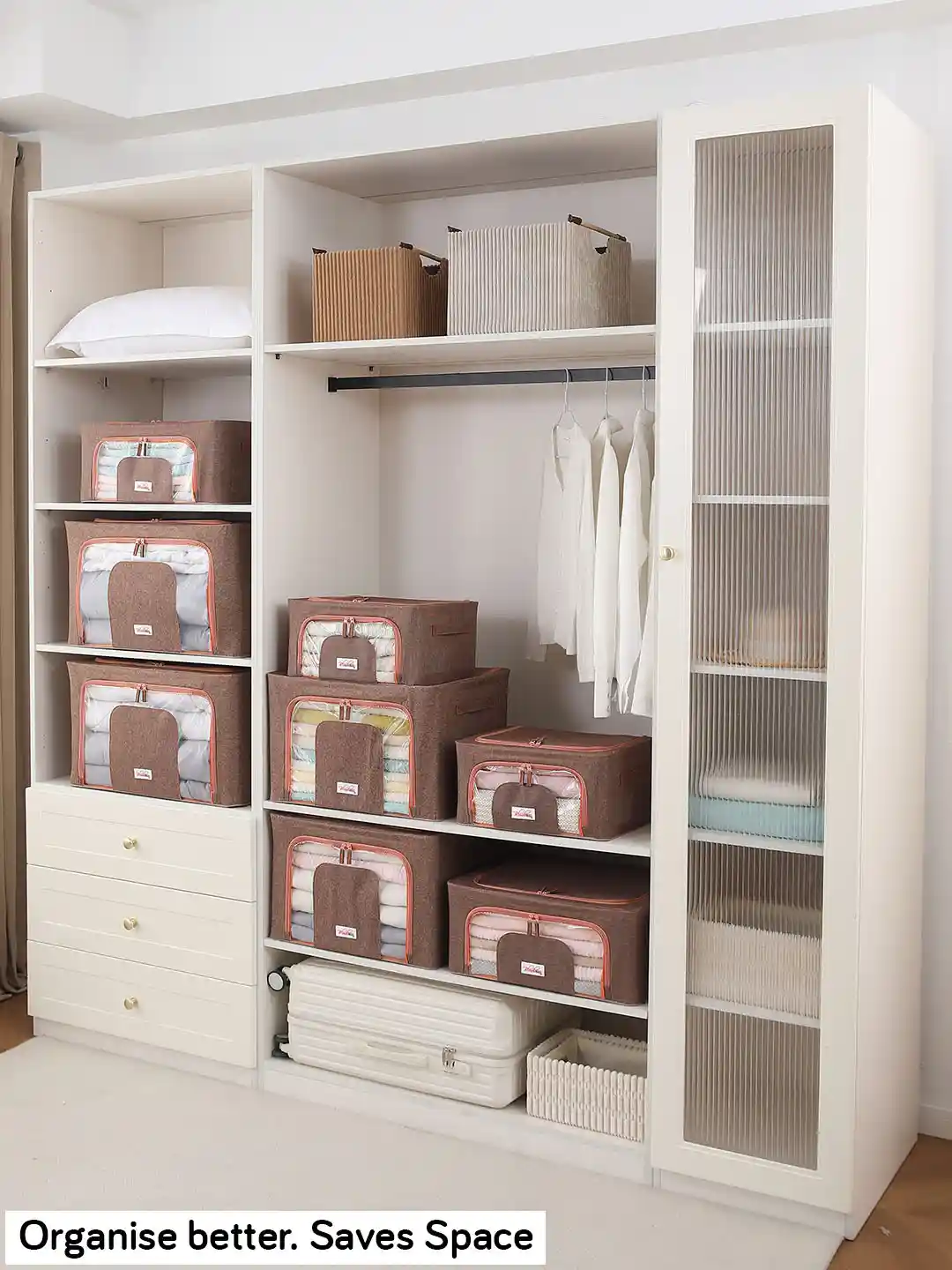 Buy BlushBees Brown Solid Multi-Utility Foldable Storage Box