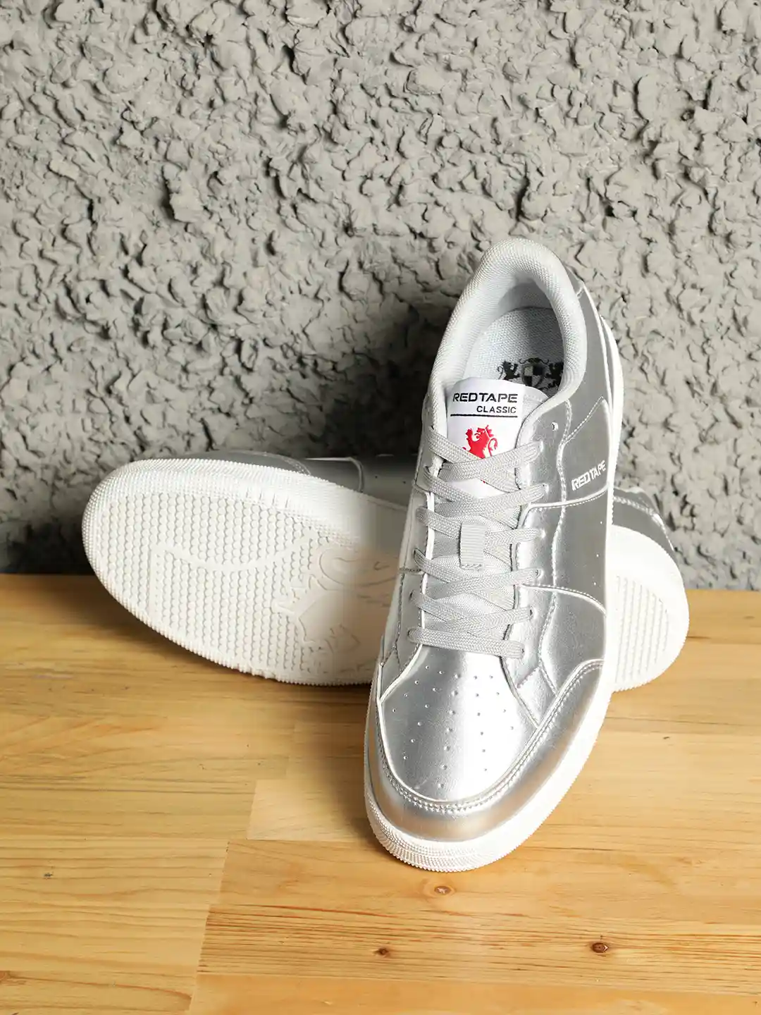 Athletic Shoes Redtape Silver Shoes Red Tape Men Silver-Toned Sneakers