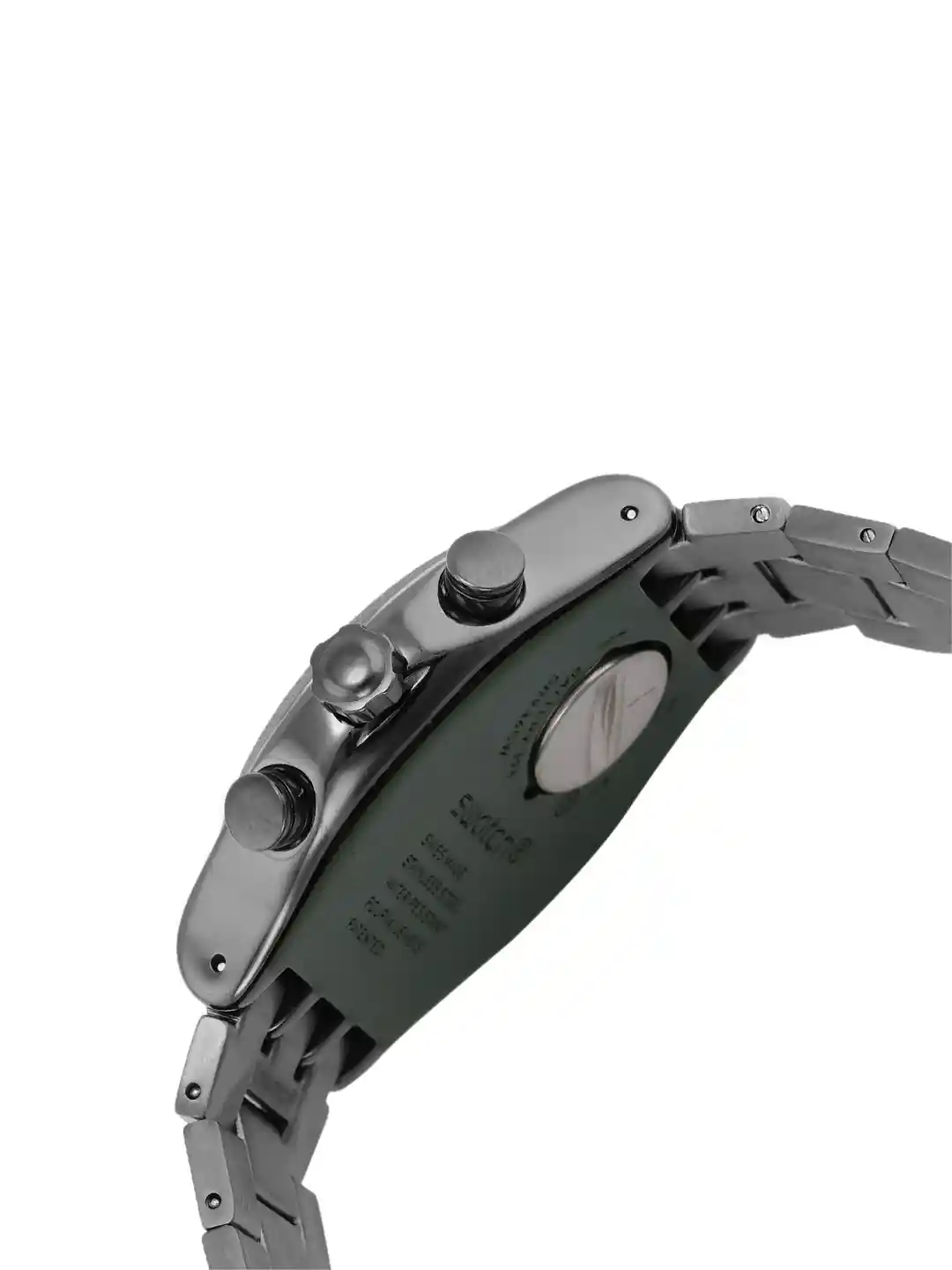 Buy Swatch Men Gunmetal-Toned Irony Blackshiny Water Resistant