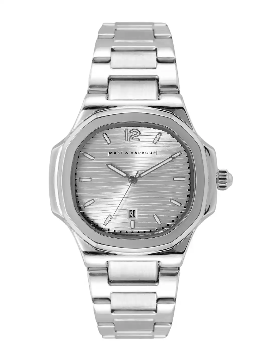 Buy Mast & Harbour Unisex Silver-Toned Textured Analogue Watch MFB