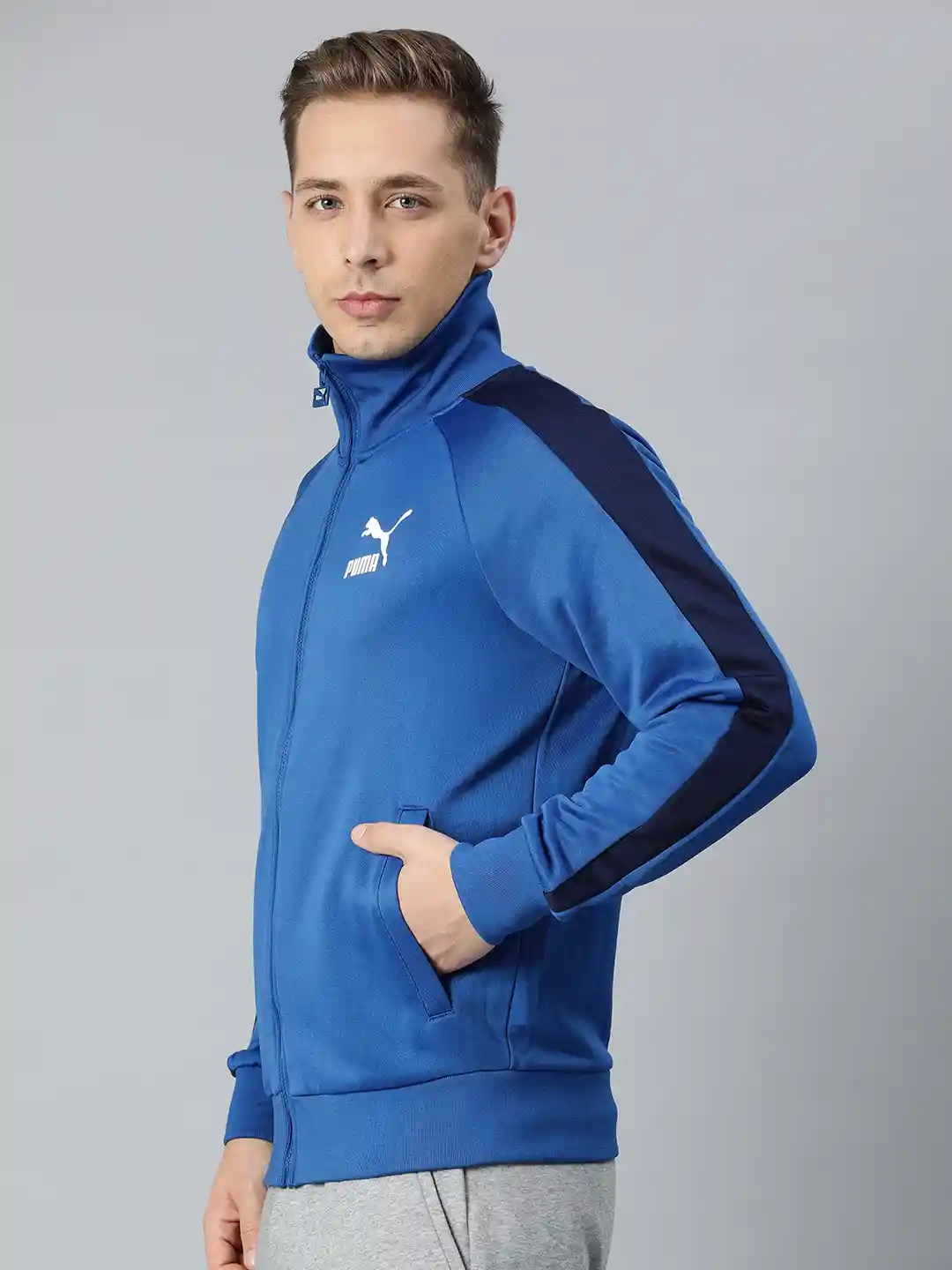 Buy Puma Men Blue Printed Iconic T7 PT Open Front Track Jacket