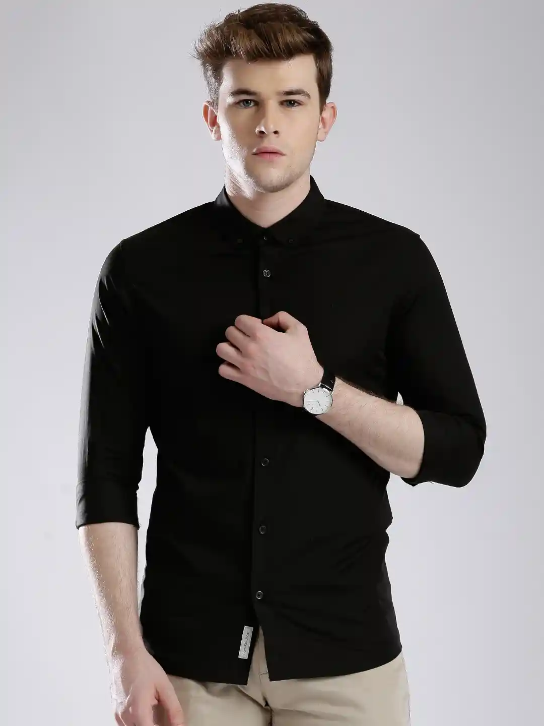 Buy Calvin Klein Jeans Black Extra Slim Fit Casual Shirt Shirts