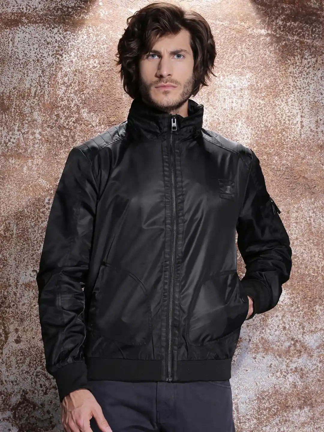 Buy Harley-Davidson Black Moto-Inspired Nylon Hooded Jacket