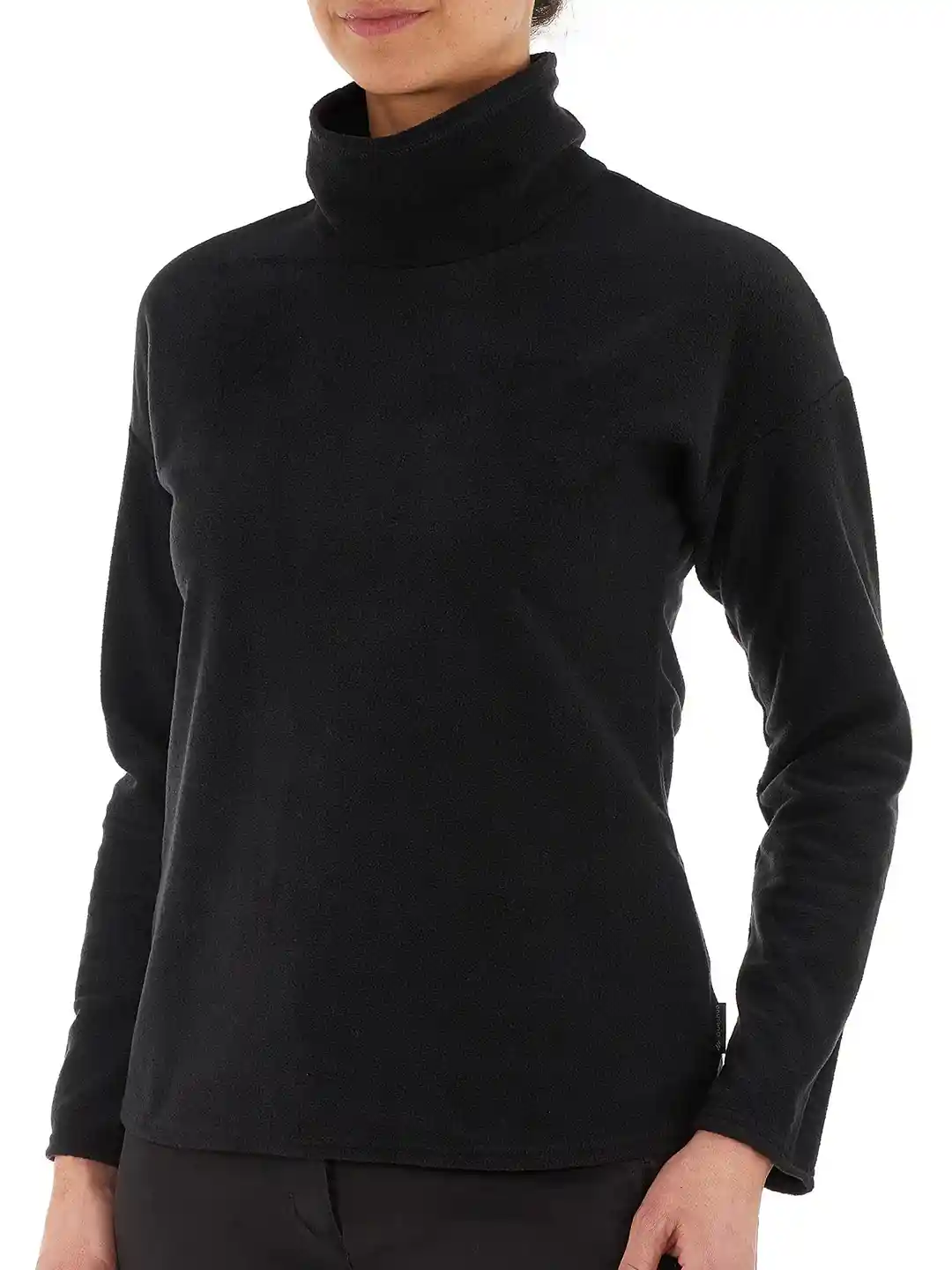 Buy Decathlon QUECHUA Women Black Turtle Neck Fleece Sweater