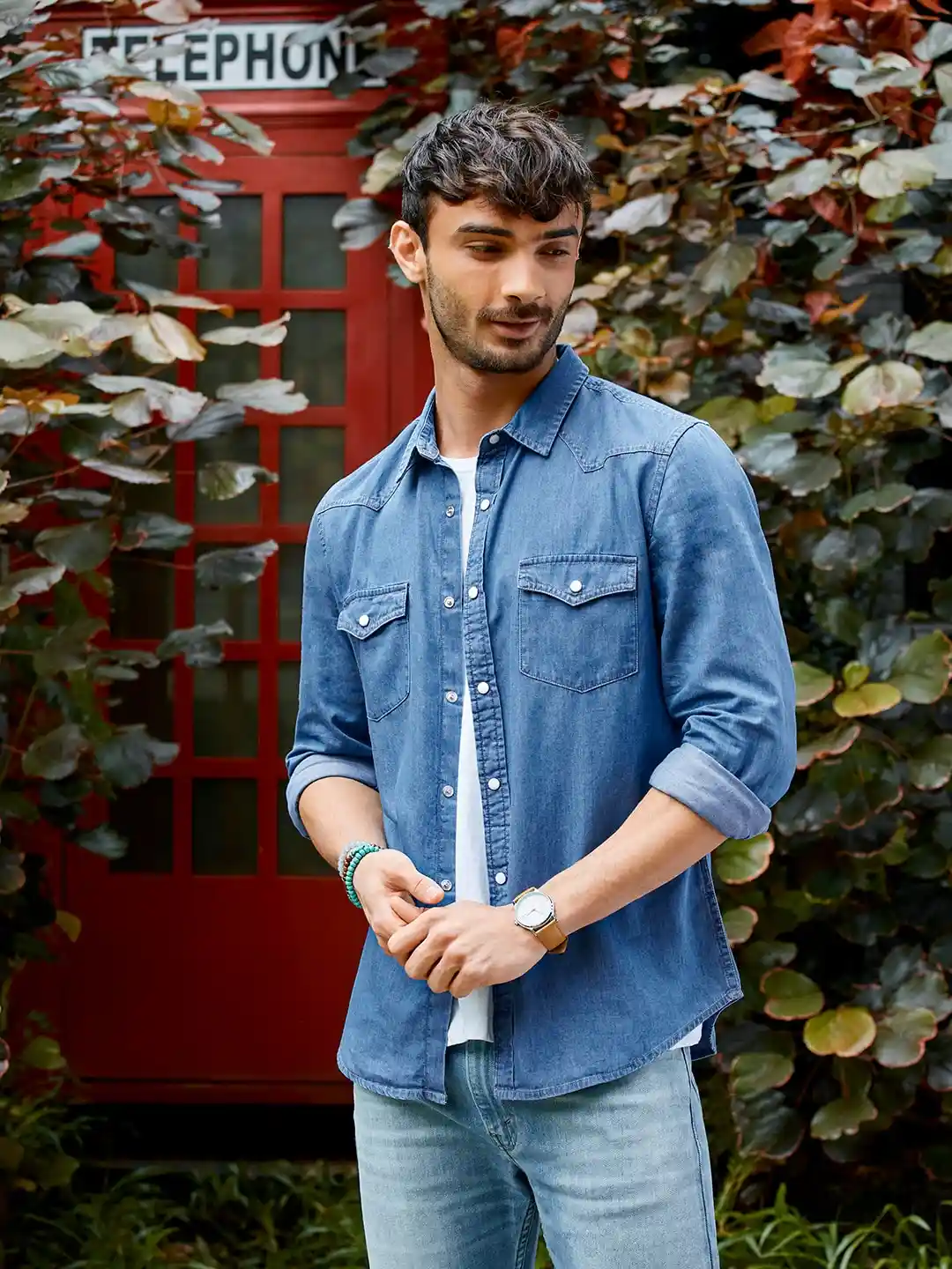 Mens Denim Blue Jeans Colour Shirt United Colors Of Benetton Men