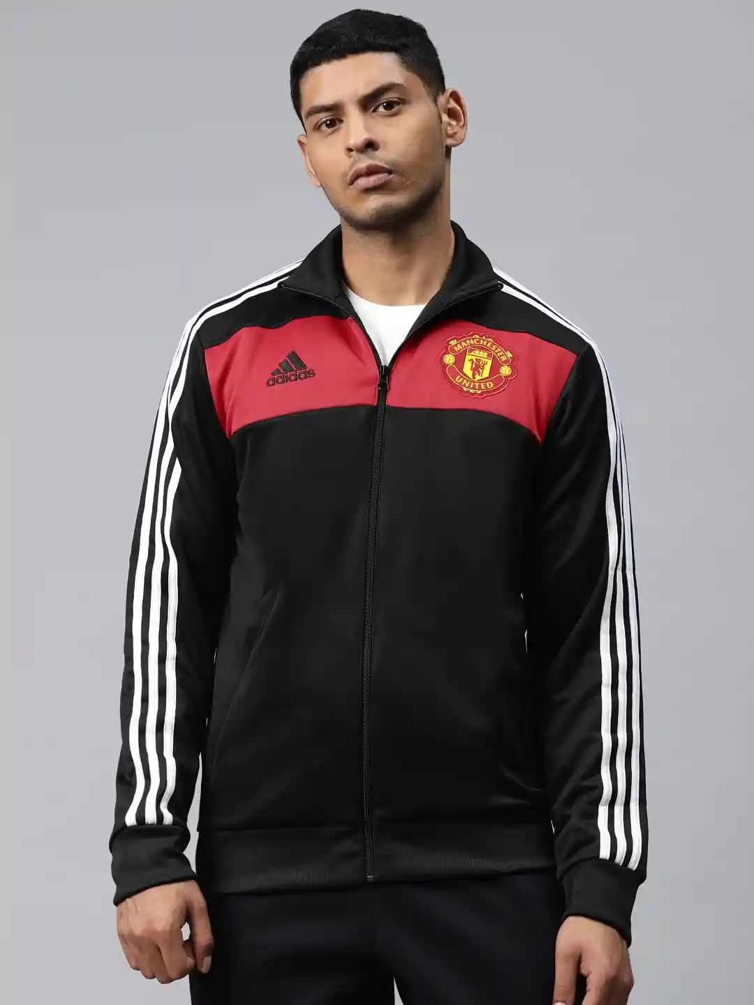 Buy Adidas Men Black Red Football Manchester United 3-Stripes