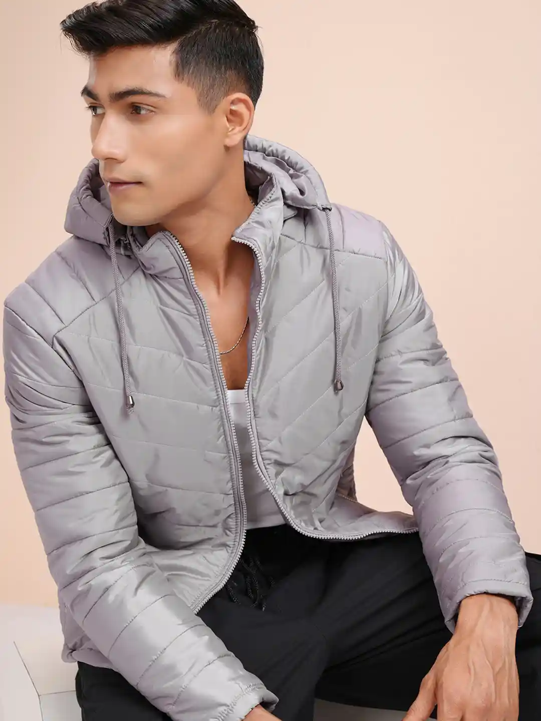 Mens Cool Grey Jacket Buy NICCE Mens District Zip Through Hooded