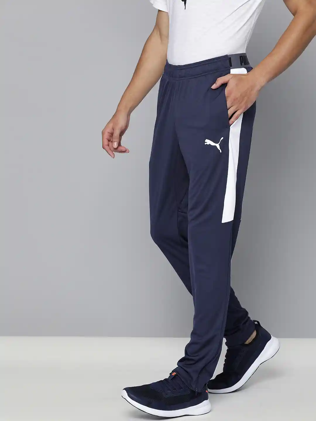 Buy Puma Men Navy Blue Solid Speed Side Striped Track Pants