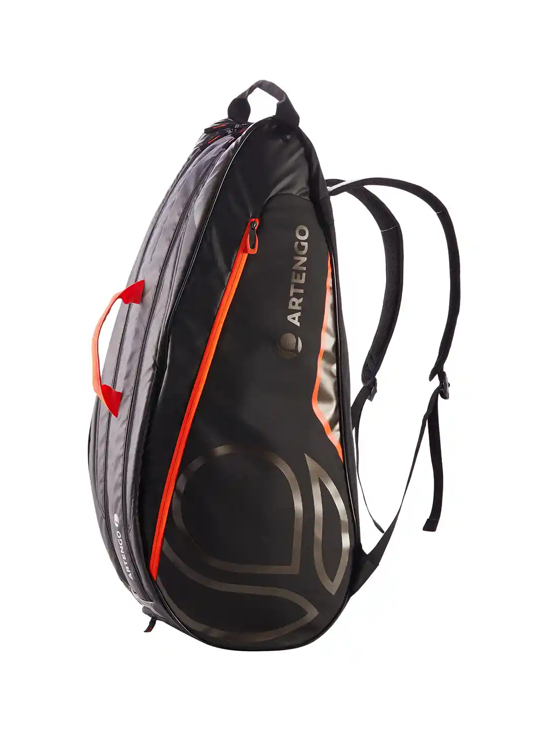 Buy Decathlon Unisex Black Orange Solid Tennis Bag Backpacks