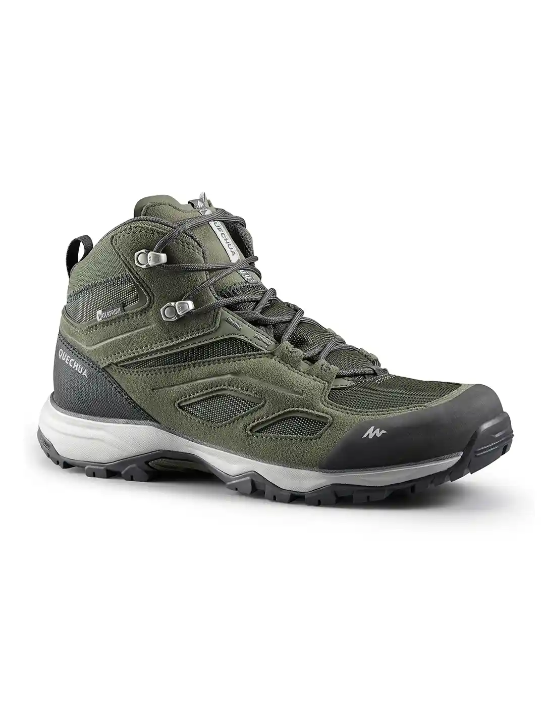 Buy Decathlon Quechua Men Green Waterproof Mid-Top Hiking Shoes - Main Image