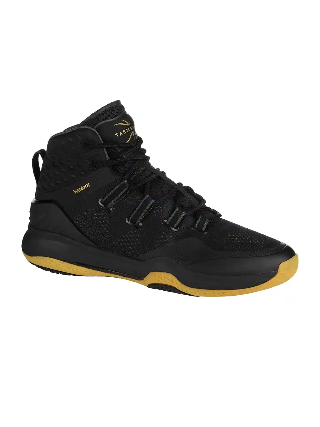 Buy Decathlon Men Black Mesh High-Top Basketball Shoes Sports