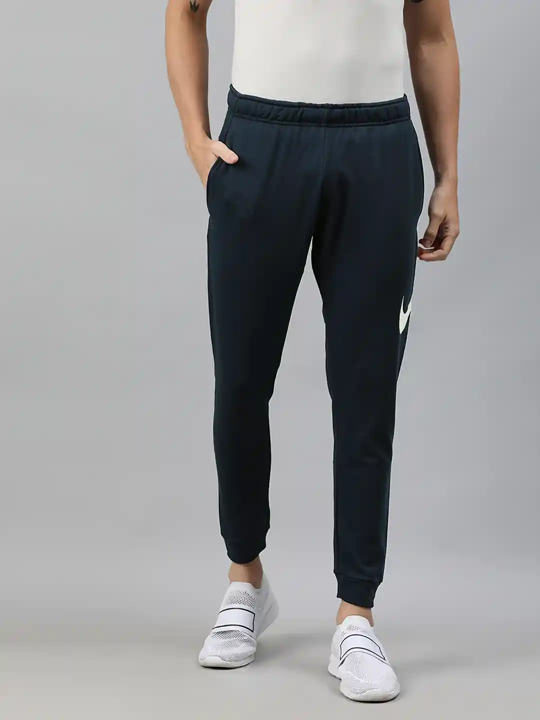 Buy Nike Men's Black and White Printed M NK DRY PANT TAPER FA