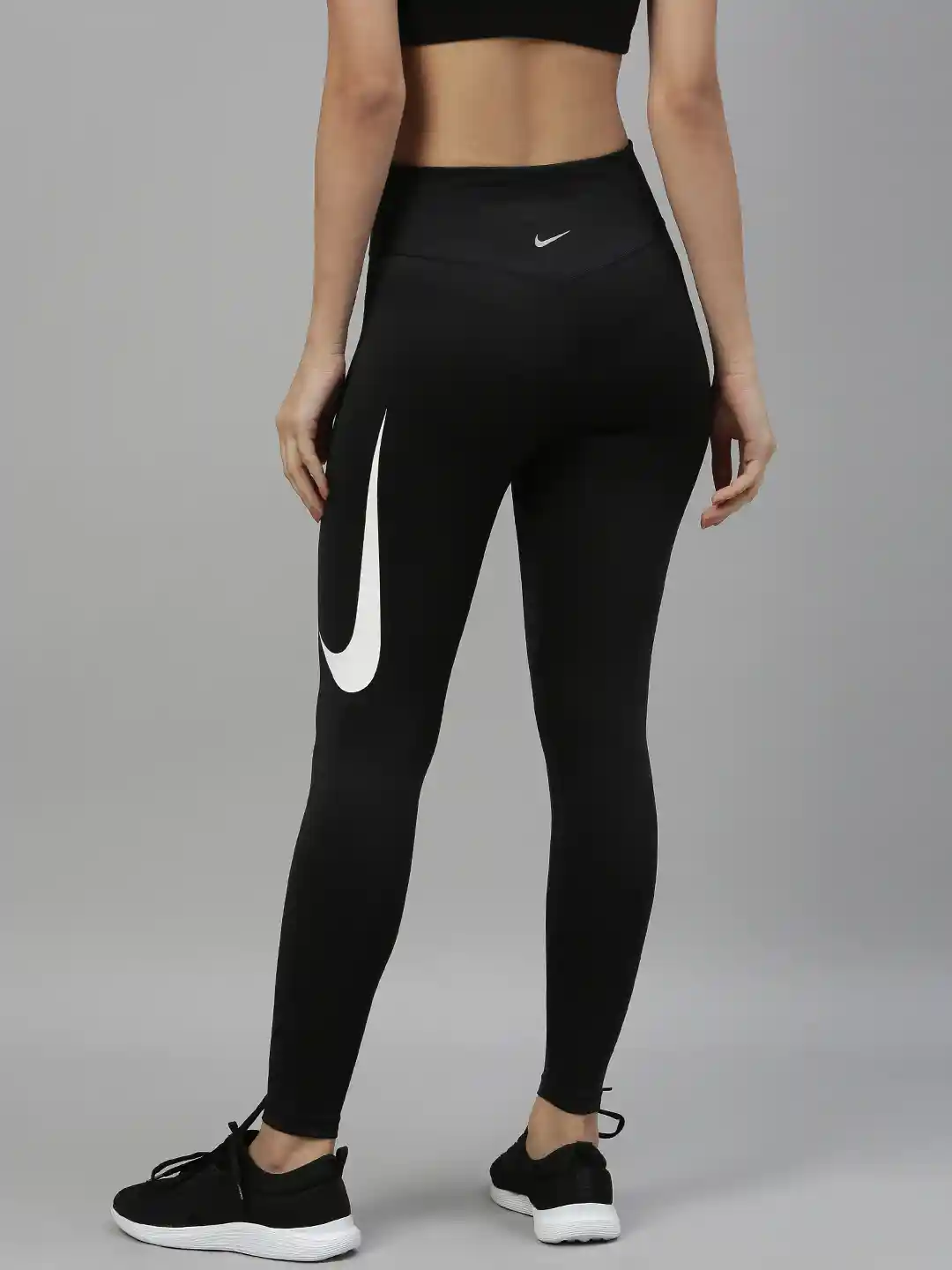 Buy Nike Women Black Solid NK TGHT 7_8 SWSH Dri-FIT Running Tights