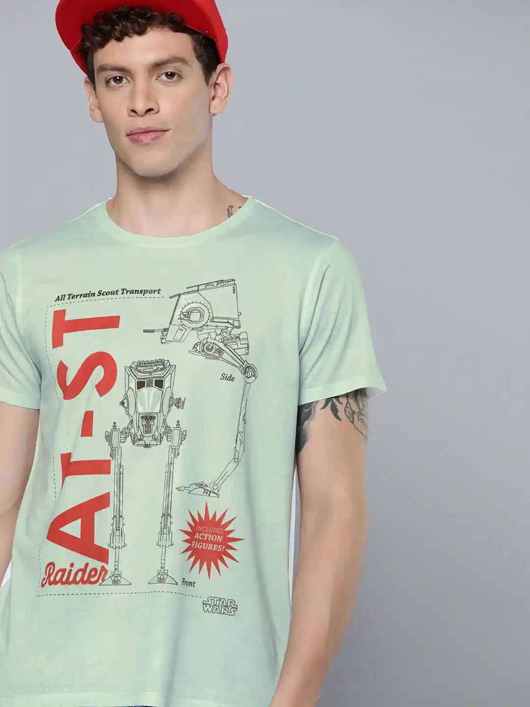 Buy Kook N Keech Star Wars Men Green Mandalorian Printed Round