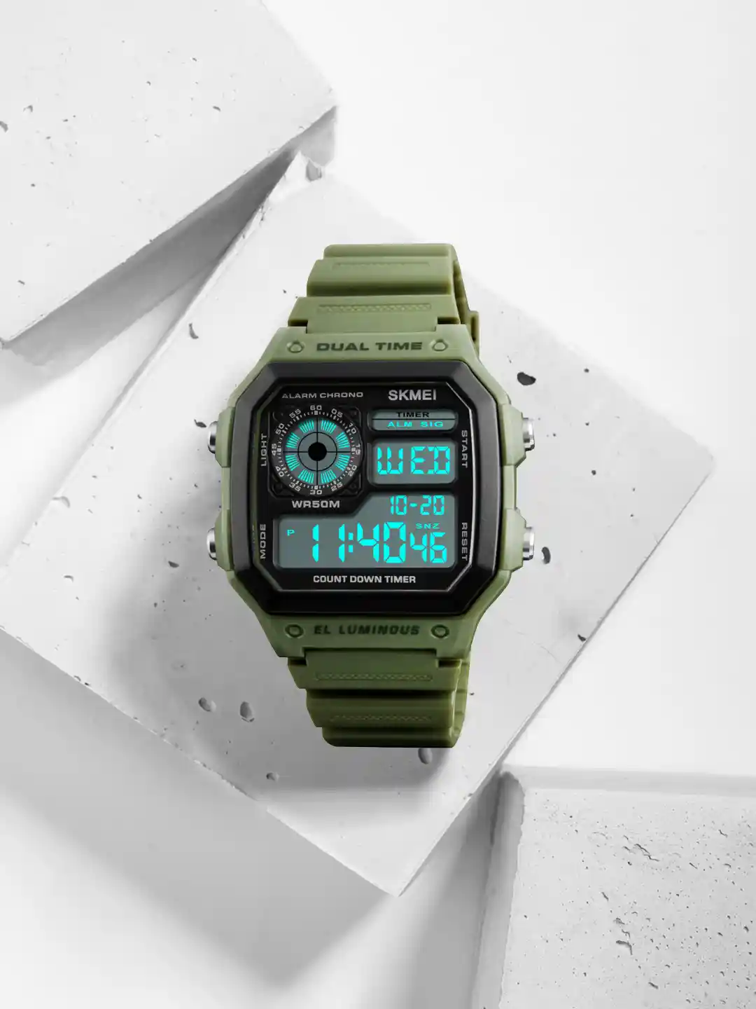 Buy Skmei Men Olive Green Black Digital Watch 1299 Watches for