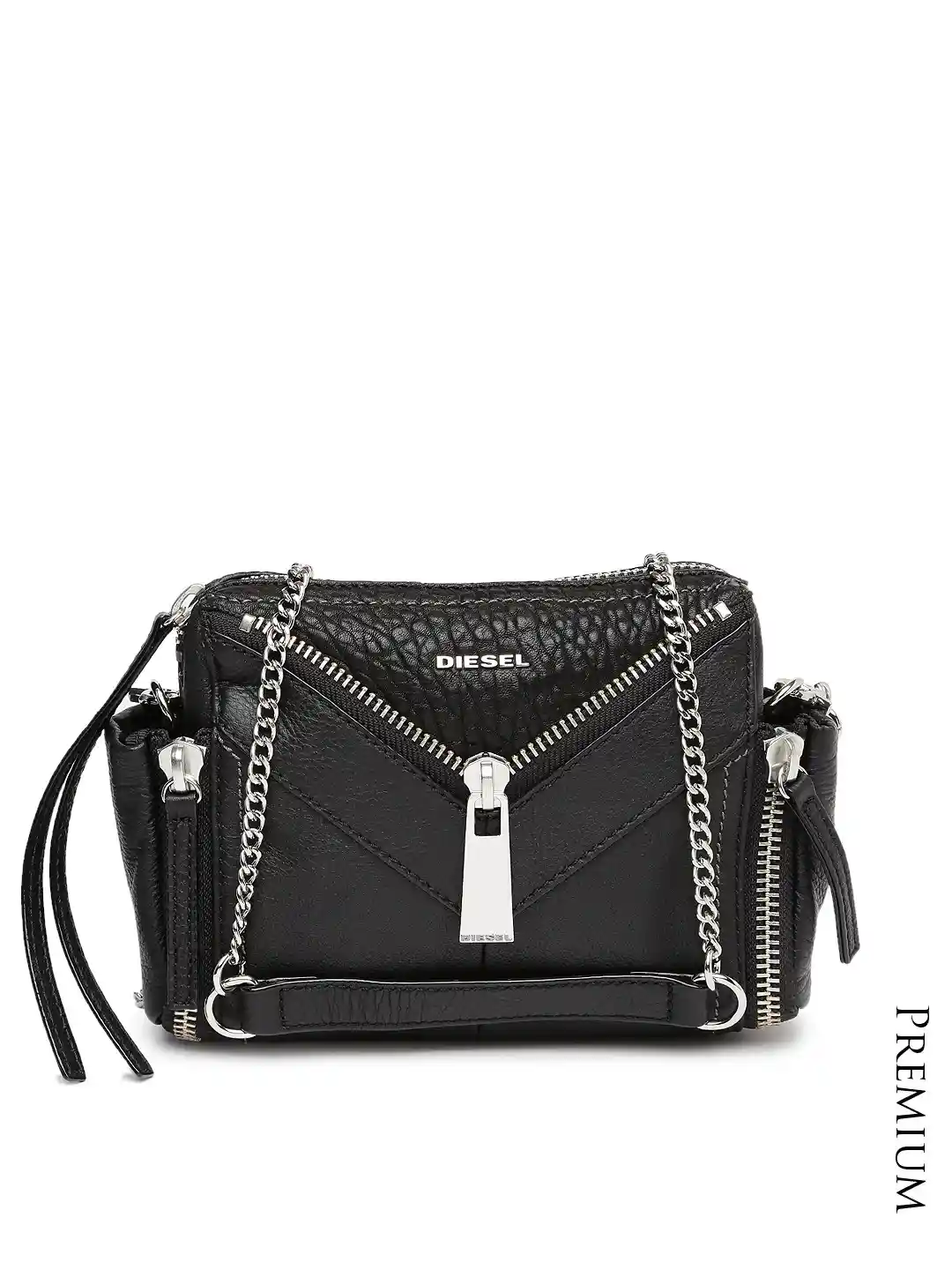 Buy DIESEL Black Leather Sling Bag Handbags for Women 1302839
