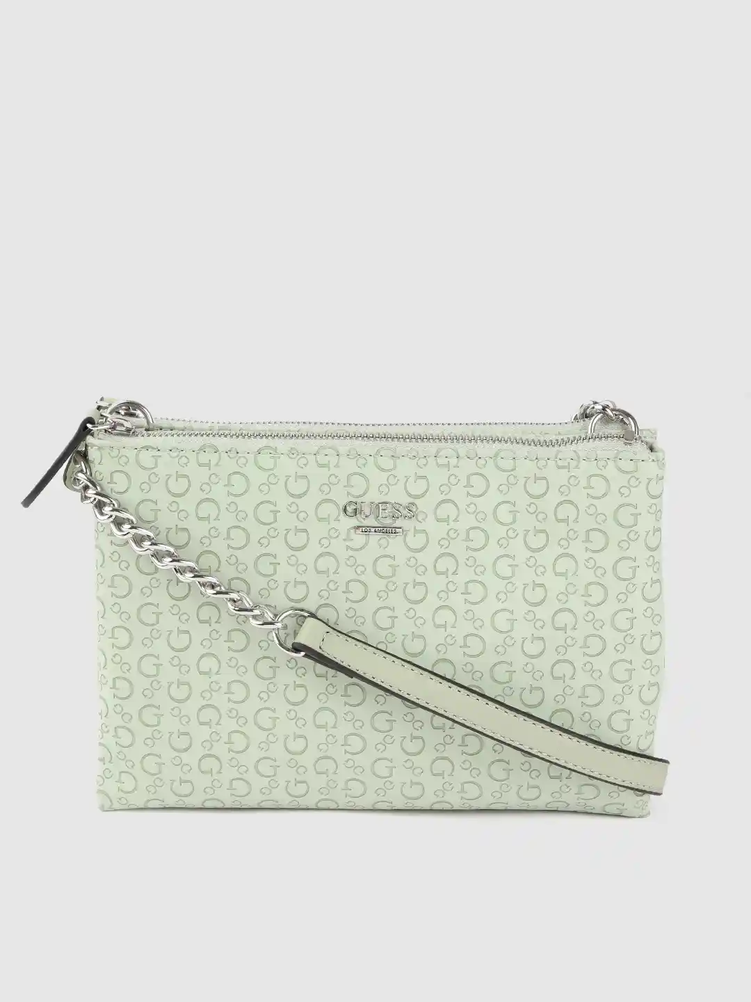 Buy GUESS Mint Green Brand Logo Textured Sling Bag Handbags for