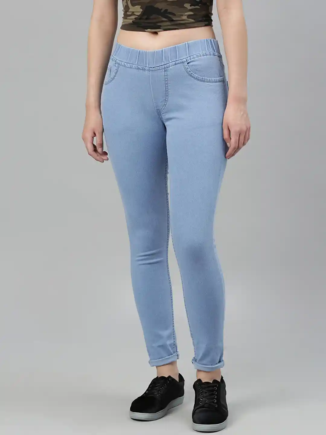 ADBUCKS Women Blue Slim Fit Solid Denim Jeggings