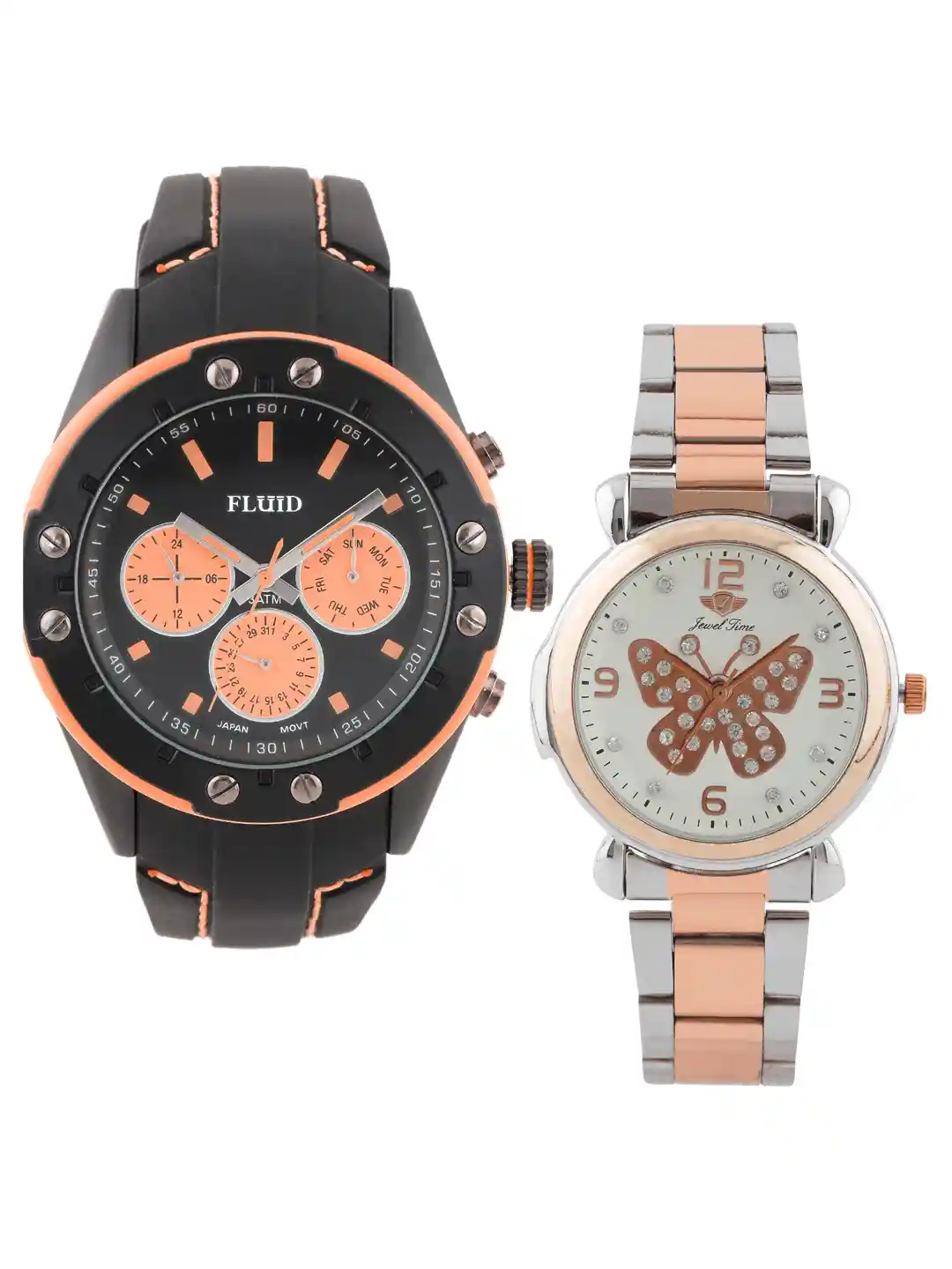 Buy FLUID Set of HIs Her Gift Set Dial Watches FLJT