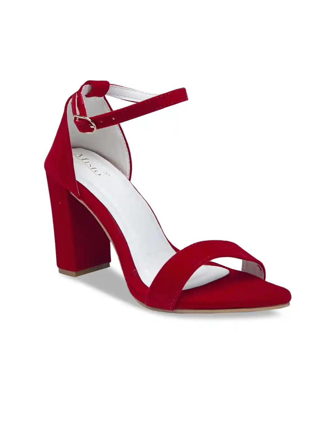 Buy Misto Women Red Solid Block Heels Heels for Women 13177174