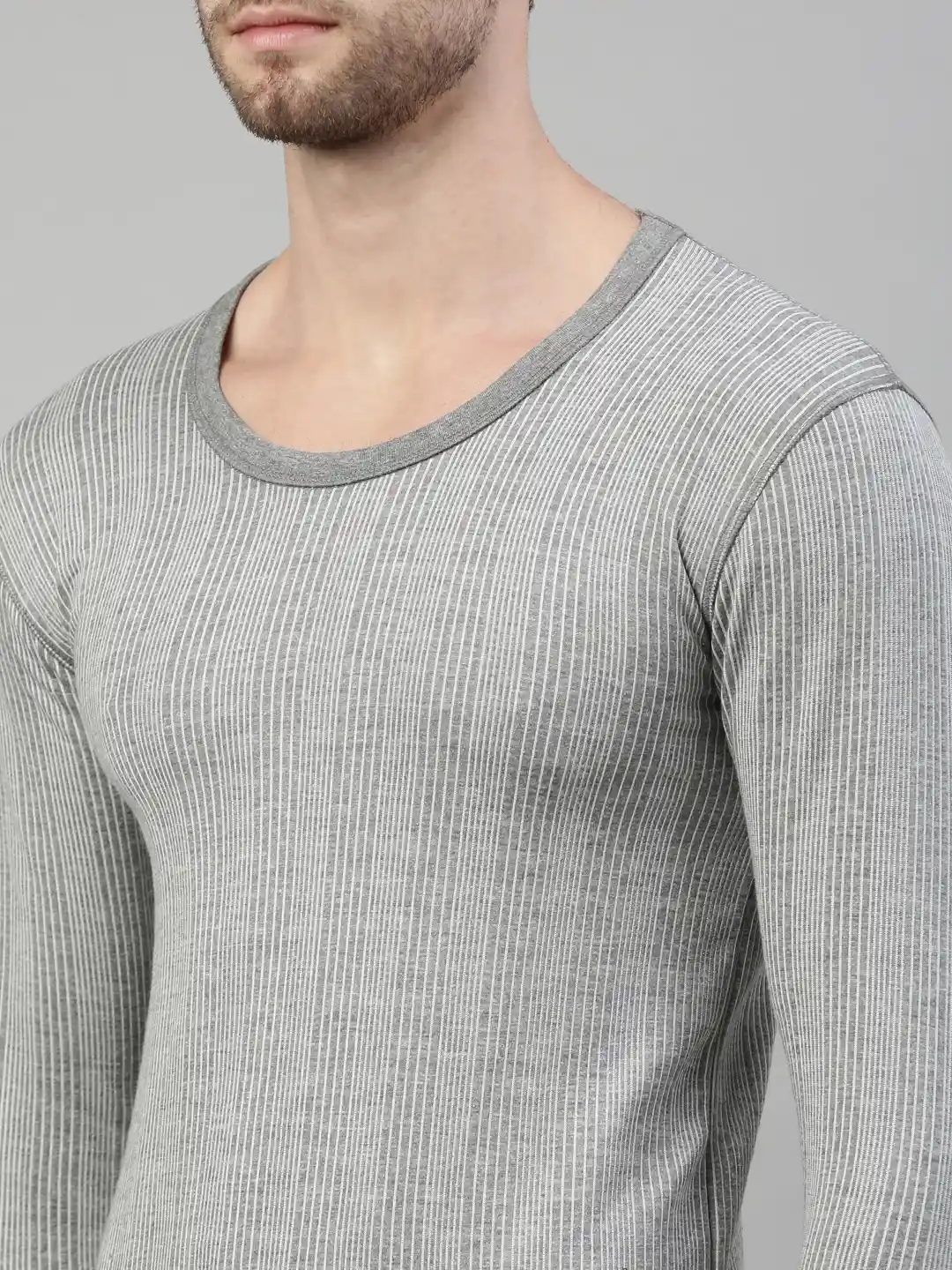 Buy DIXCY SCOTT Men Grey Melange Thermal T-Shirt Thermal Tops