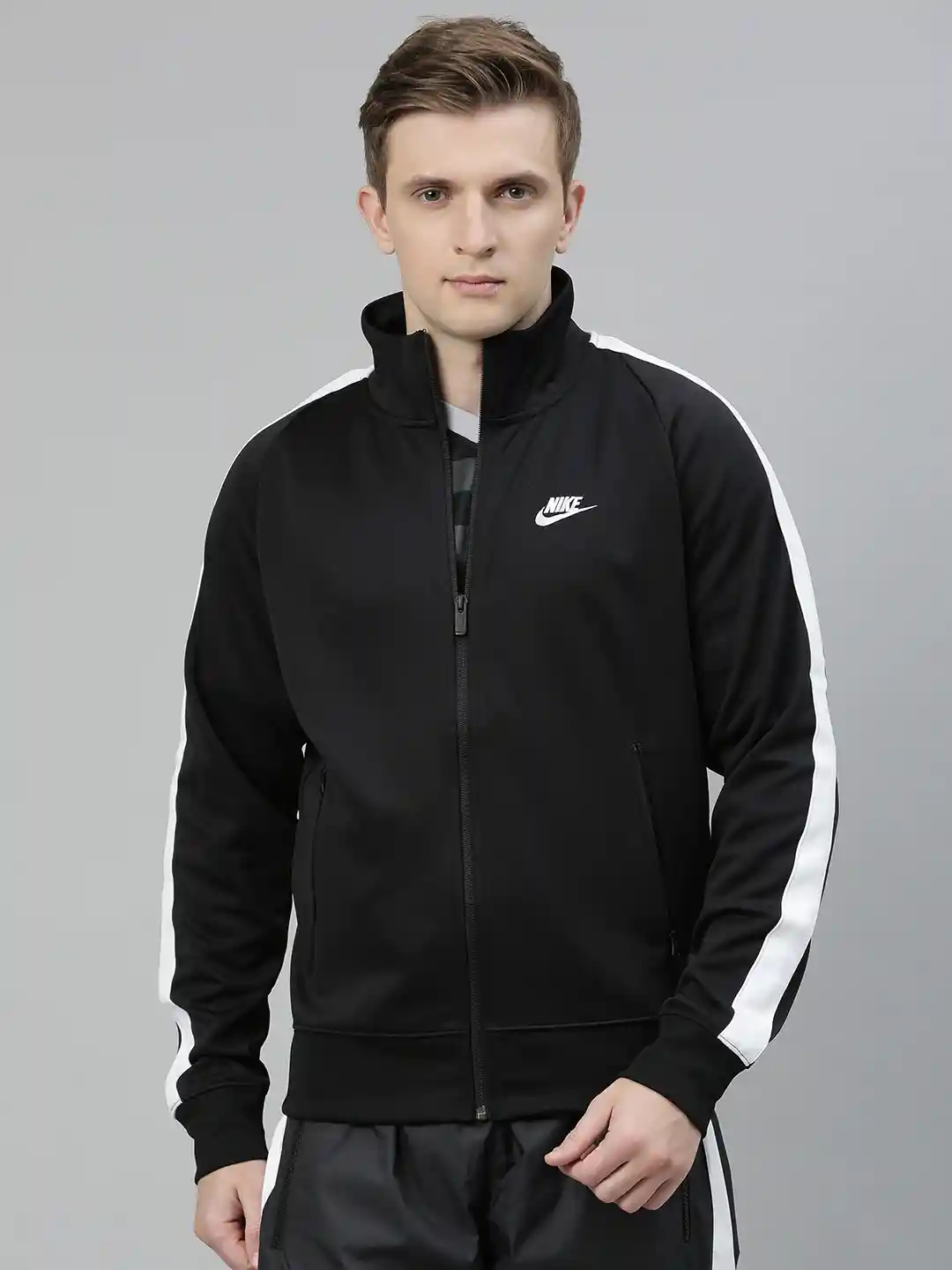 Buy Nike Men Black Solid Sporty Jacket Jackets for Men 13250422