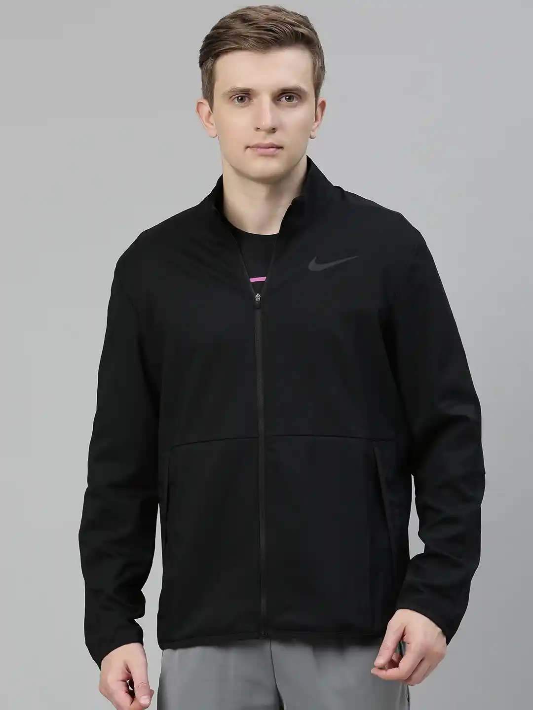 Buy Nike Men Black Solid Dri-Fit AS M NK DRY JKT TEAM WOVEN Sporty