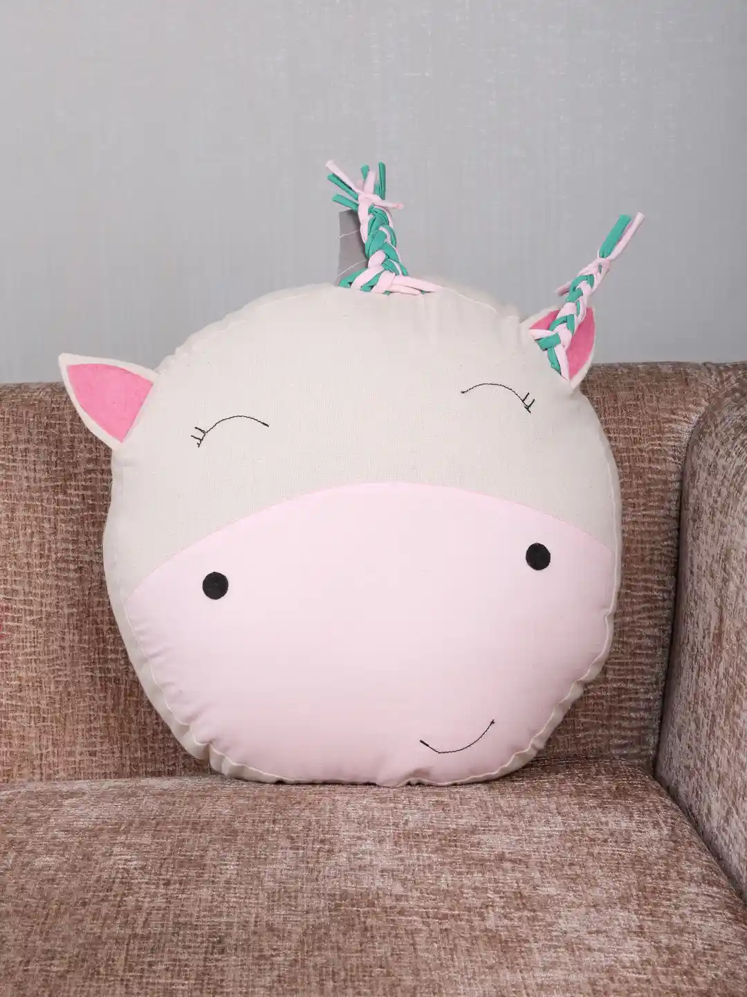 Buy My Gift Booth Cream-Coloured Pink Colourblocked Unicorn