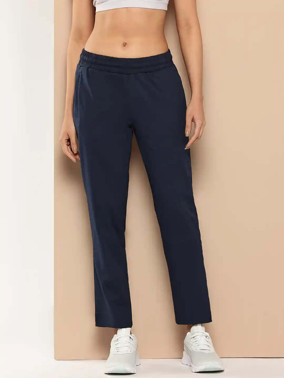 Buy Alcis Women Navy Blue Solid Bootcut Track Pants Track Pants