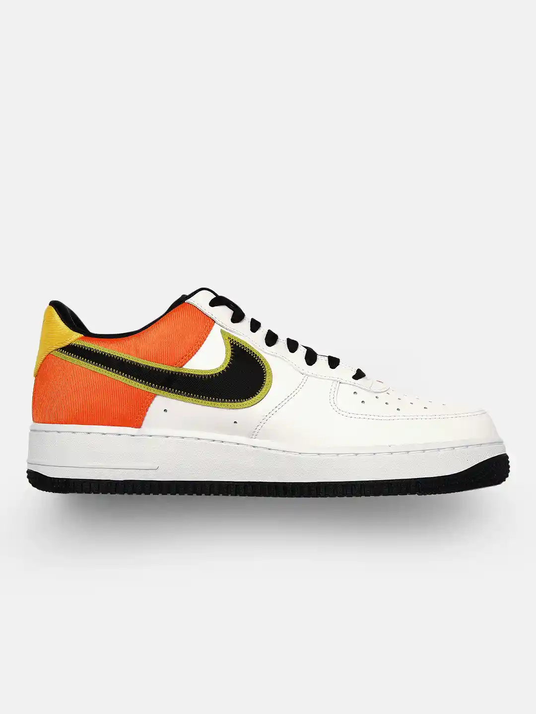 Buy Nike Men White Orange AIR FORCE LV8 Leather Sneakers - Main Image