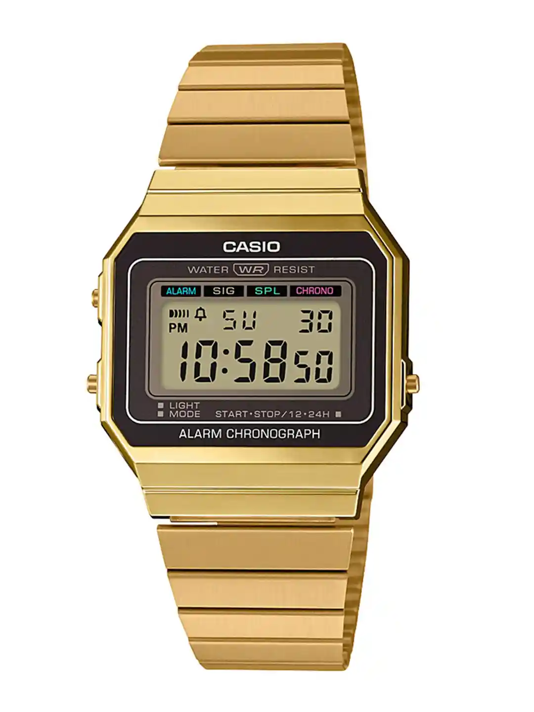 CASIO Vintage A700WG-9ADF Gold Digital Dial Gold Stainless Steel Band D198
