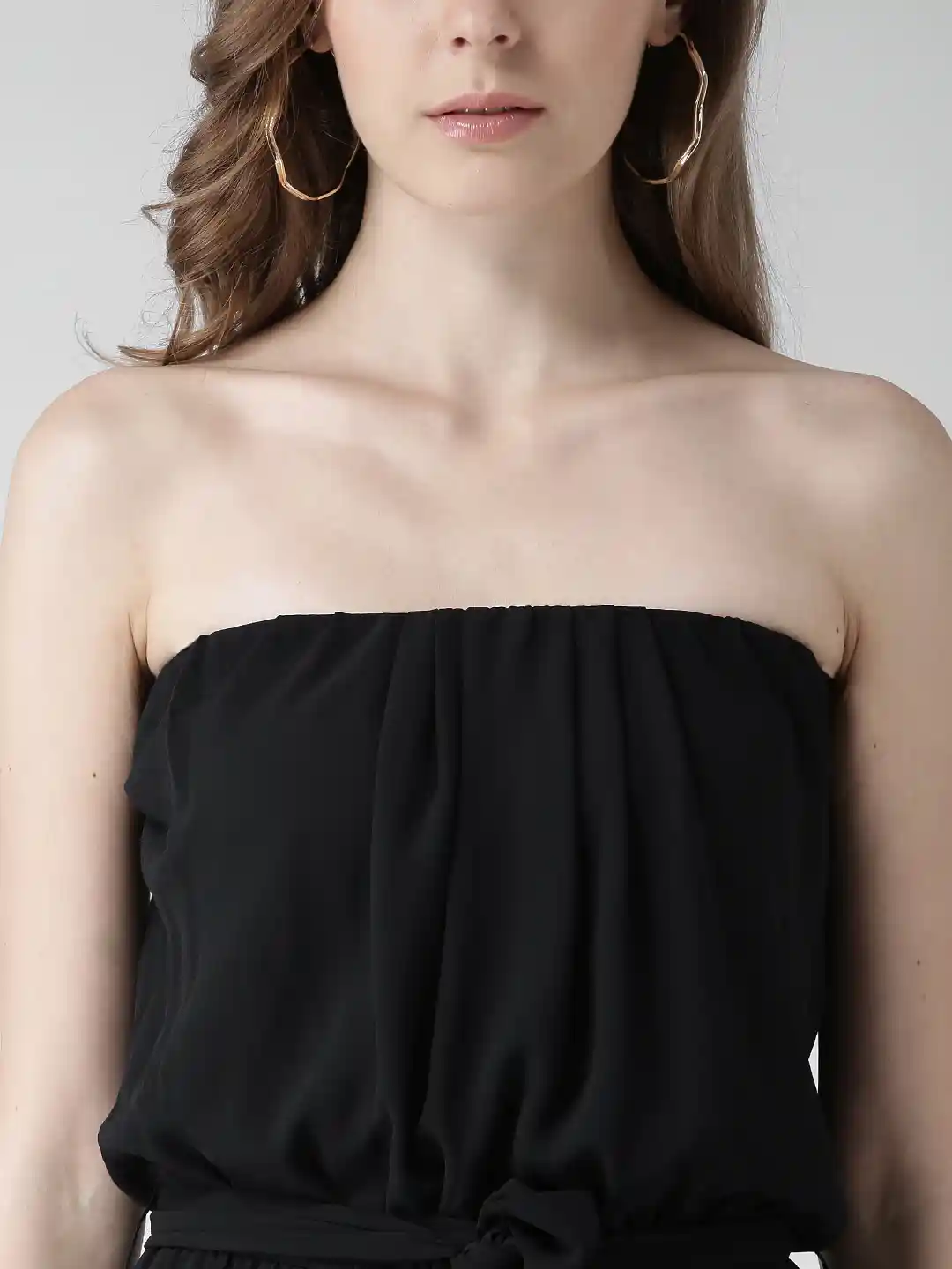 Buy FOREVER 21 Black Tube Jumpsuit with Belt Jumpsuit for Women