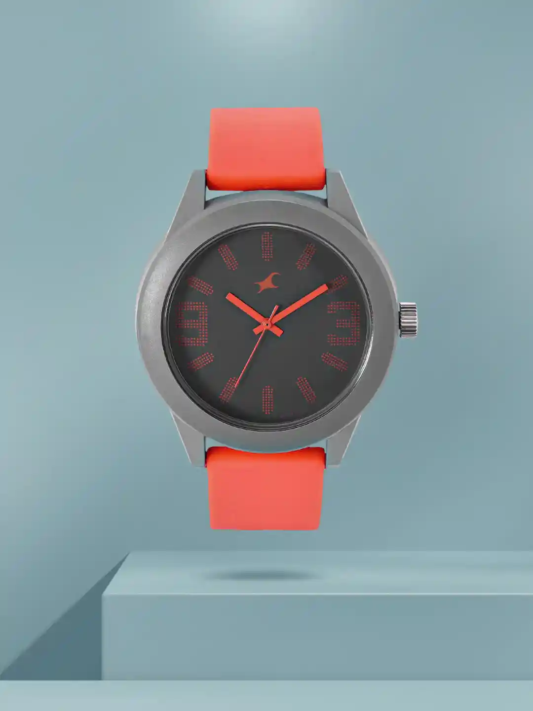 Buy Fastrack Unisex Grey Dial Neon Orange Straps Analogue Watch