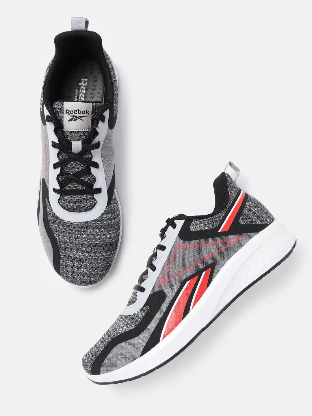 Reebok Men Grey Black Woven Design JK Lastmile Running Shoes