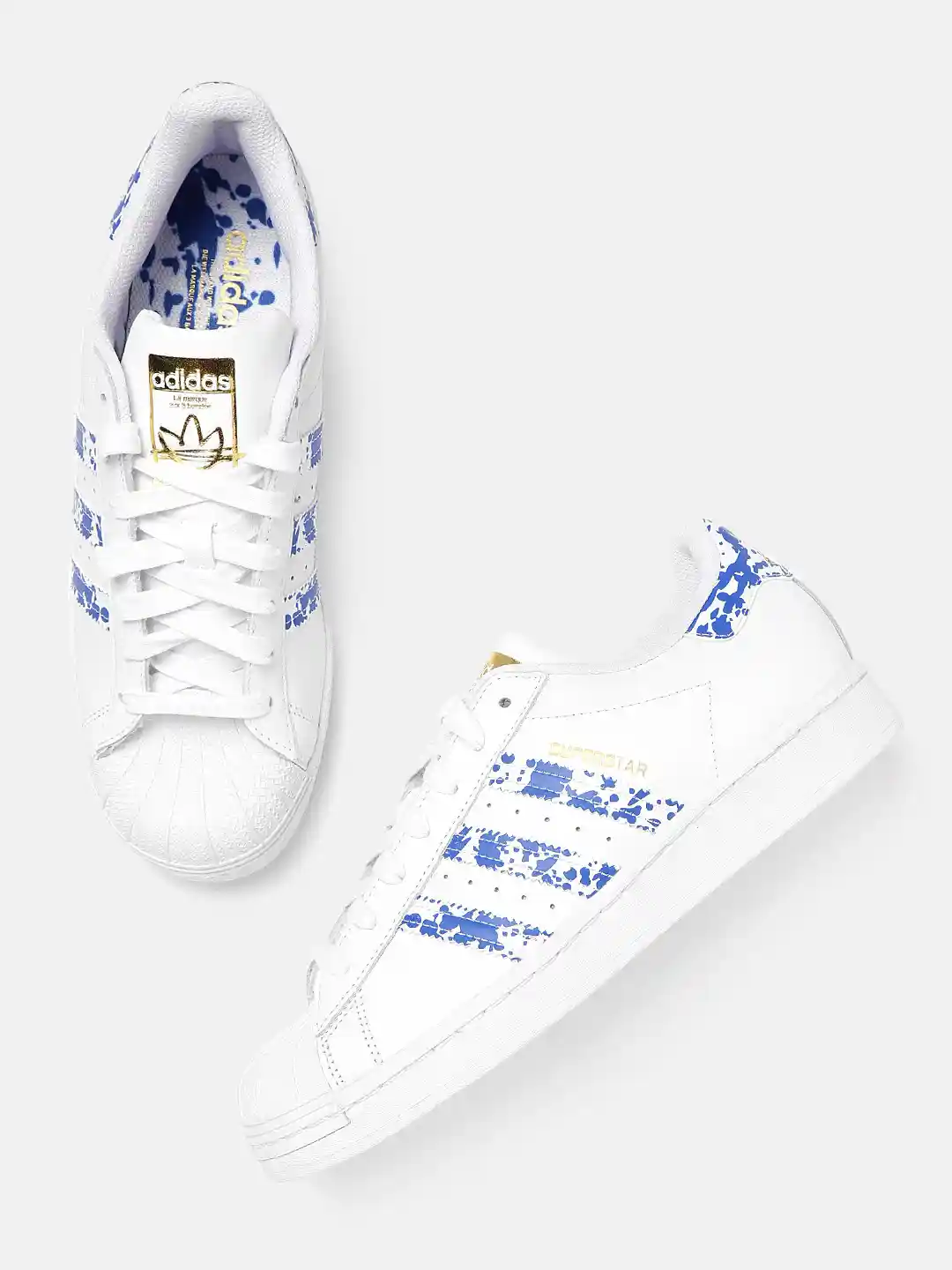 Buy ADIDAS Originals Men White Blue Superstar Printed Detail